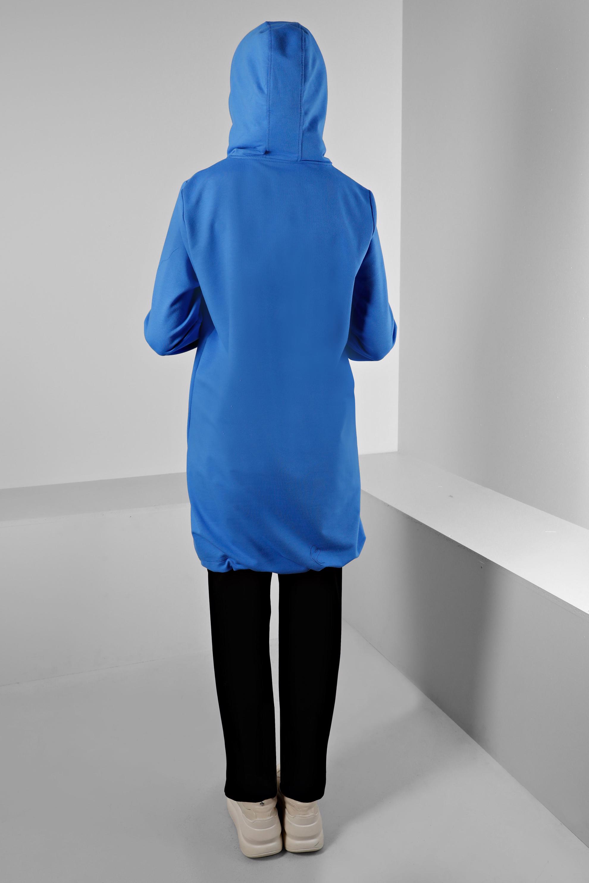 Tesettür giyim MAVİ YAZI DETAYLI İKİLİ PANT. EŞOFMAN 43352 