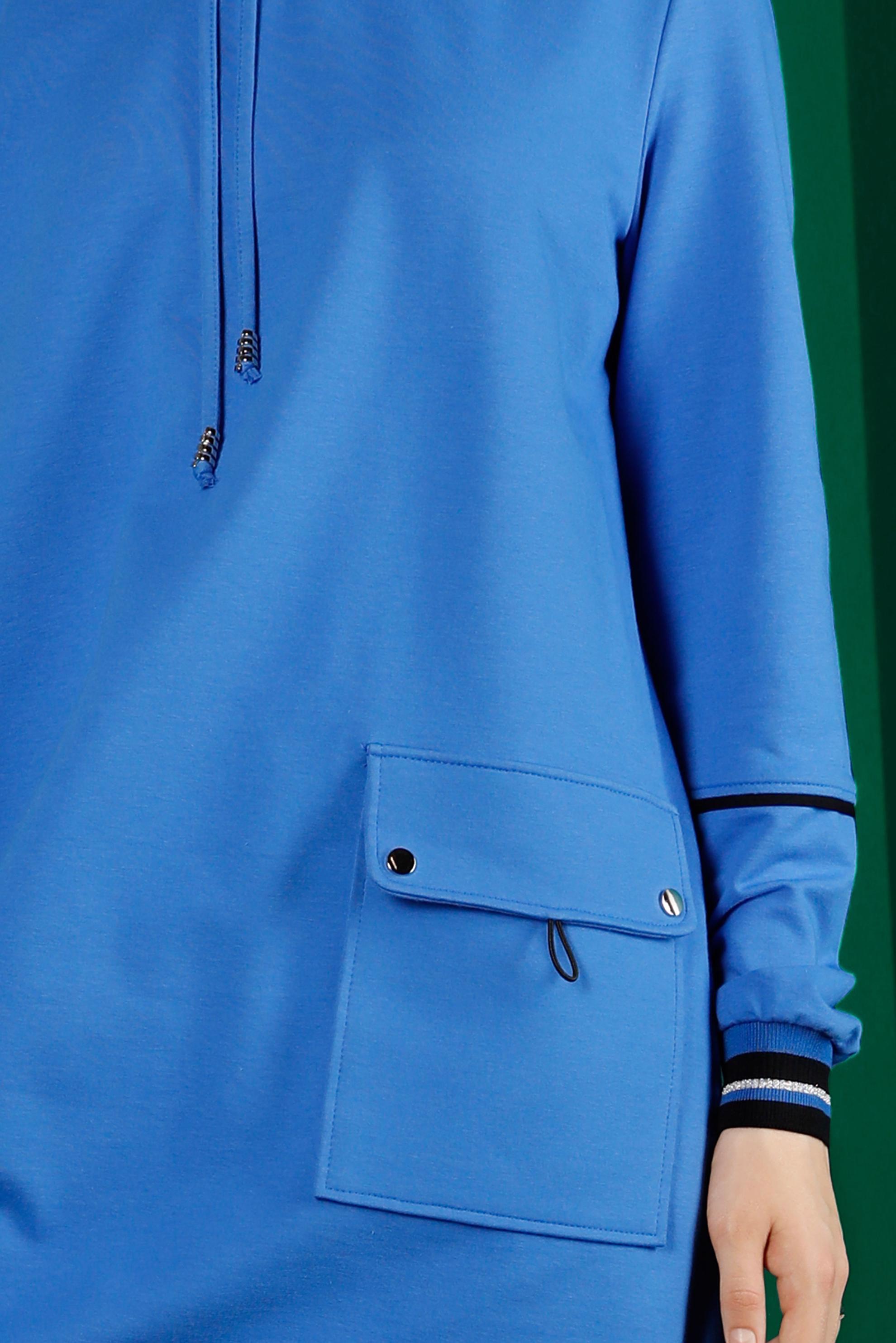 Tesettür giyim MAVİ CEP DETAYLI İKİLİ PANT. EŞOFMAN TAKIM 43353 