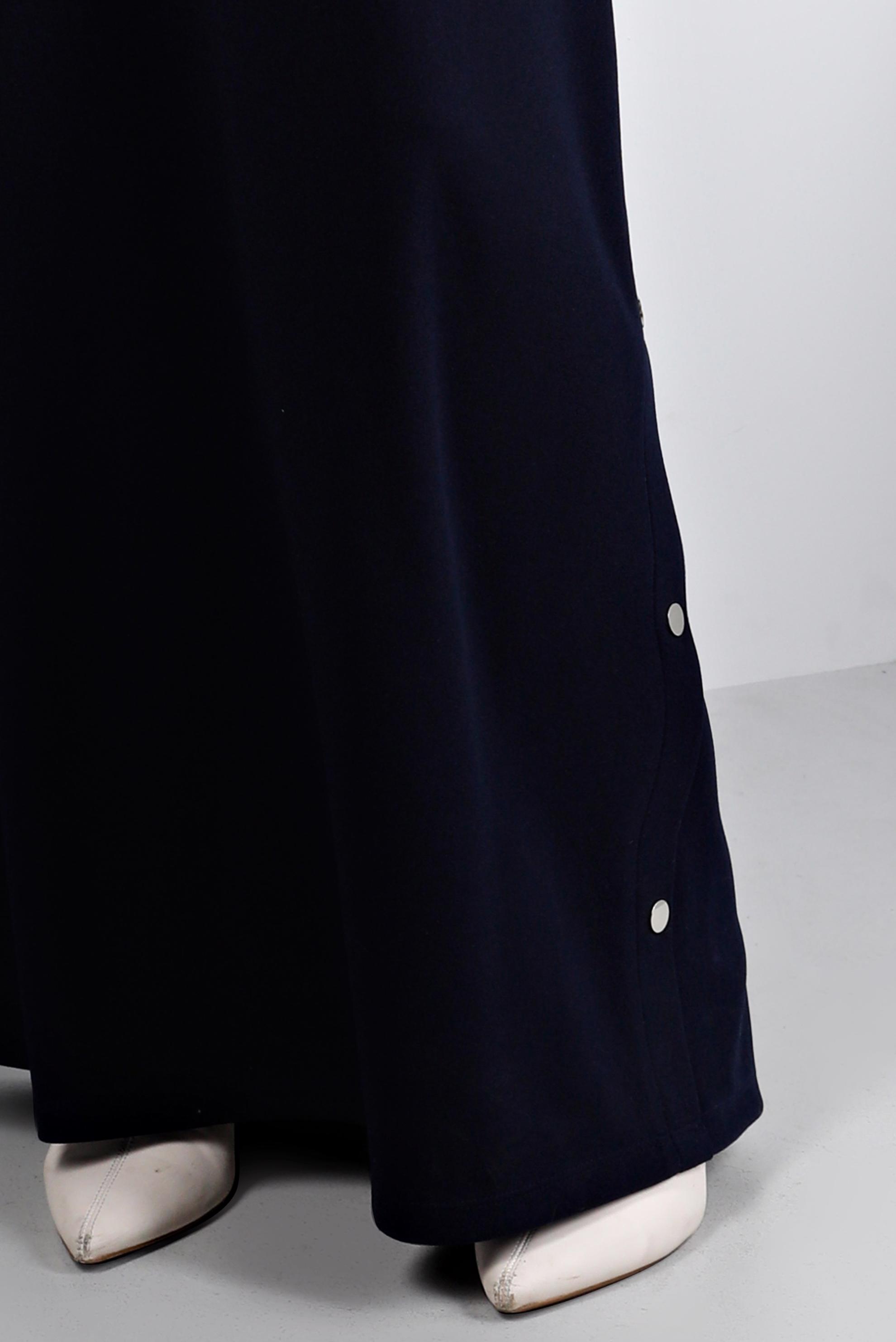 Hijab clothing NAVY BLUE SNAPPED PRINTED TRACKSUIT DRESS 43364