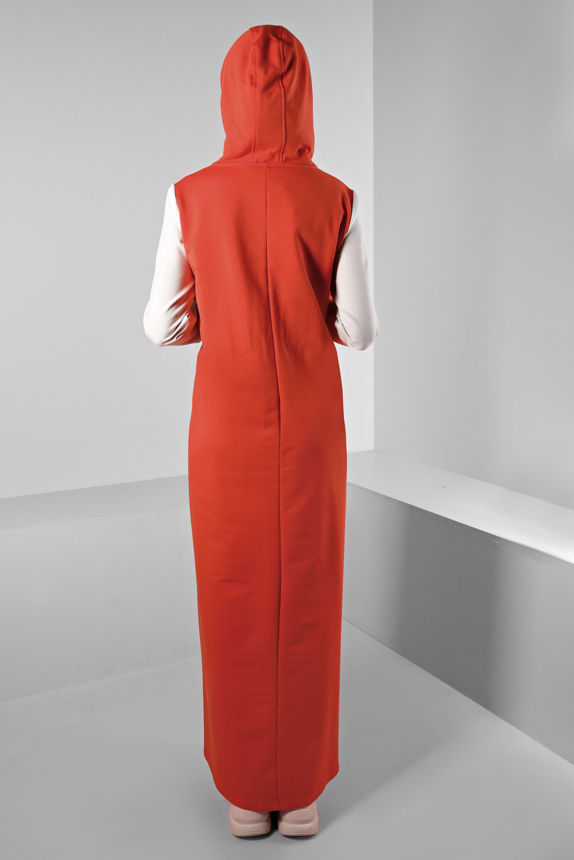 Vêtements hijab ROUGE ROBE DE SURVÊTEMENT À CAPUCHE IMPRIMÉ GEMME 43411