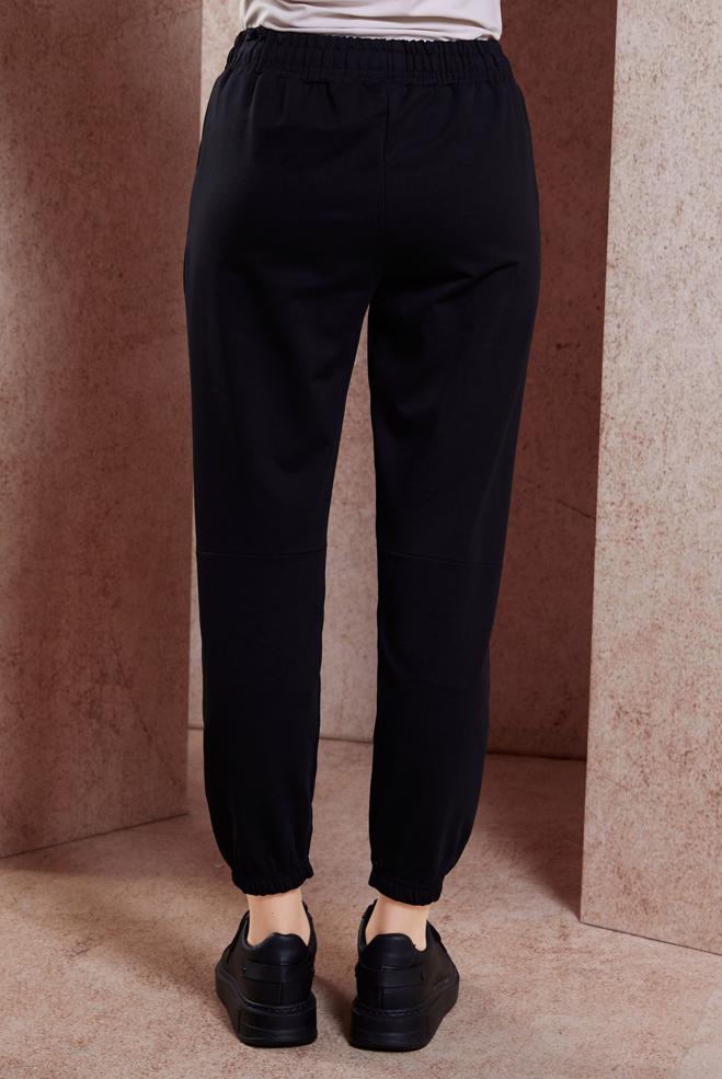 Vêtements hijab NOIR PANTALON DE SURVÊTEMENT À JAMBES ÉLASTIQUES 70397-1 - ALVİNA