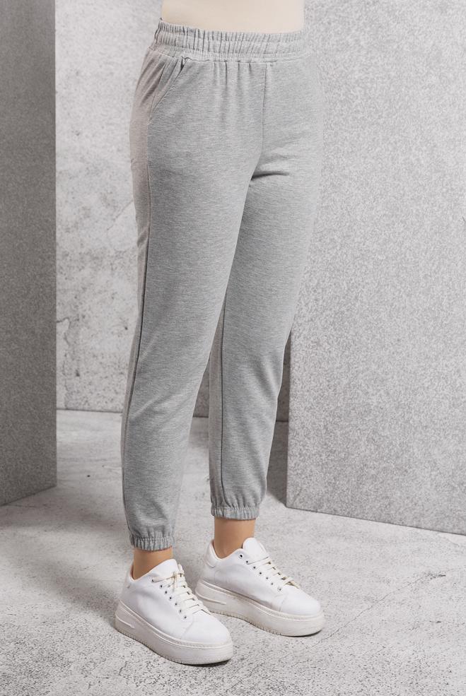 Hijab clothing GREY ELASTIC LEGS SWEATPANTS 70397-1 - ALVİNA