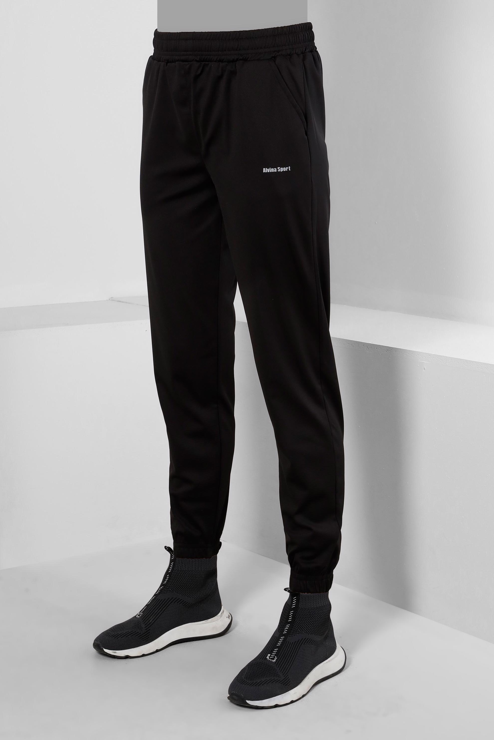 Hijab clothing BLACK ELASTIC WAIST AND CUFFS TRACK PANTS 70479