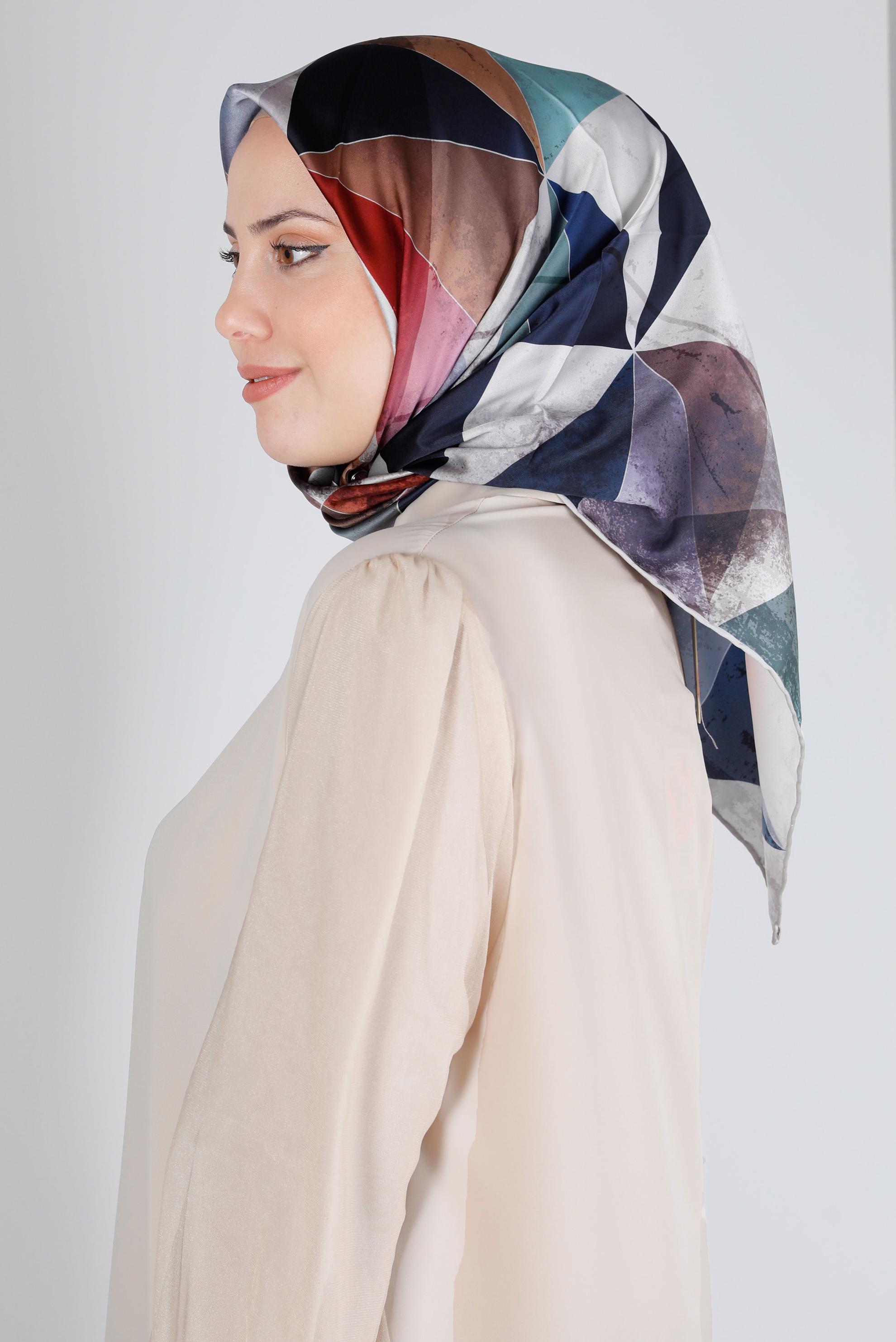 Tesettür giyim KAHVE ALVİNA DİJİTAL SURA EŞARP 8200