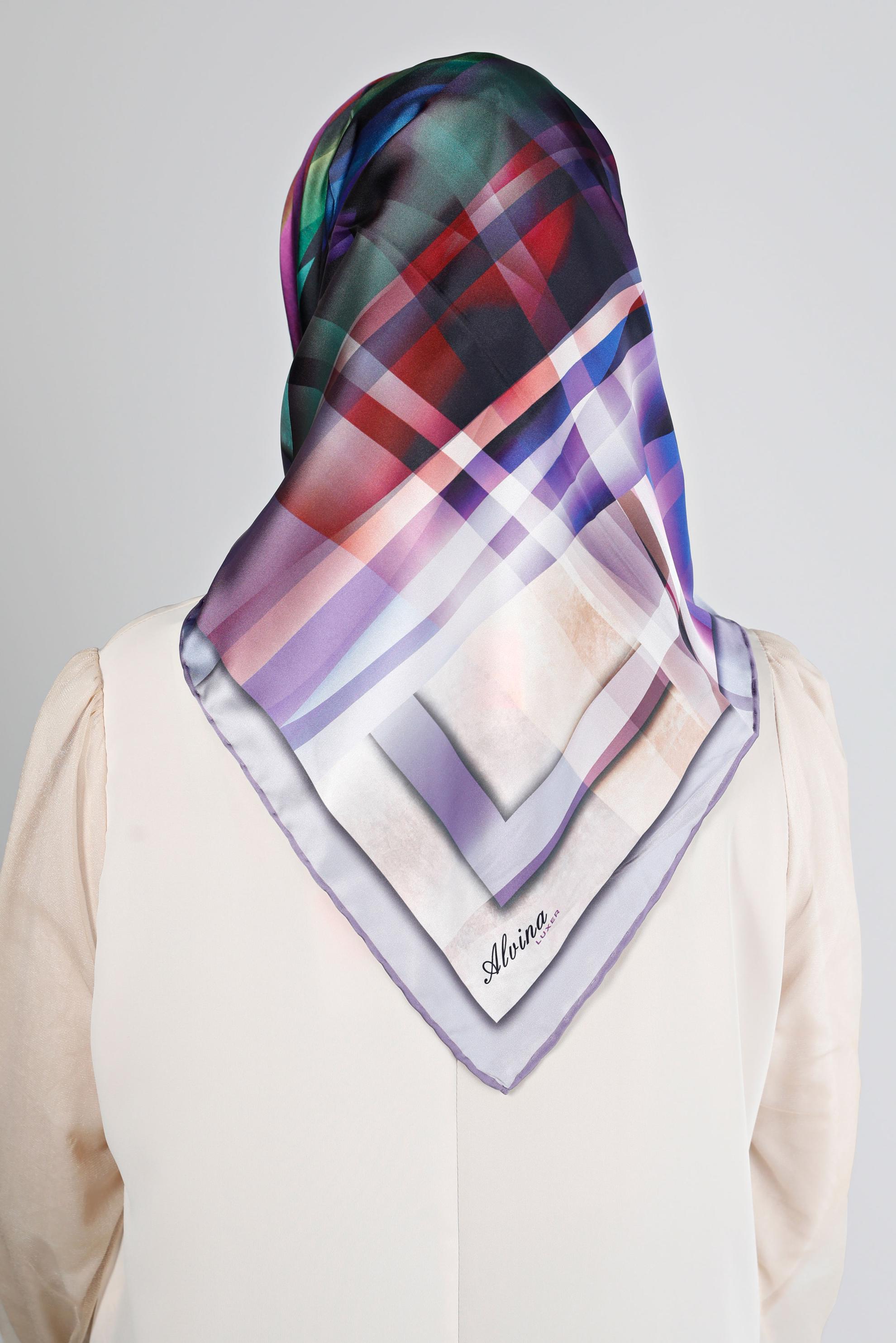 Tesettür giyim MOR ALVİNA DİJİTAL SURA EŞARP 8201 