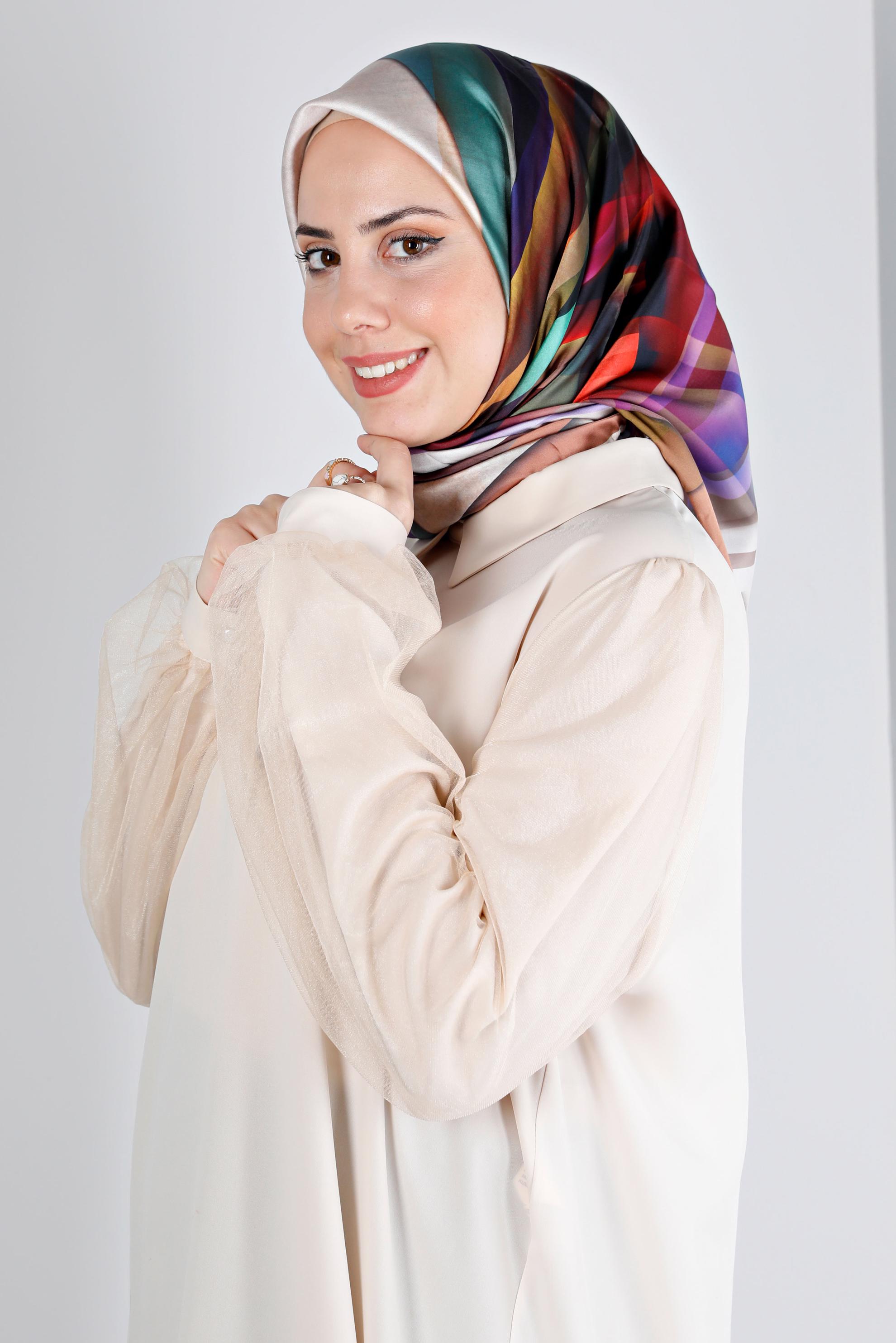 Tesettür giyim TABA ALVİNA DİJİTAL SURA EŞARP 8201 