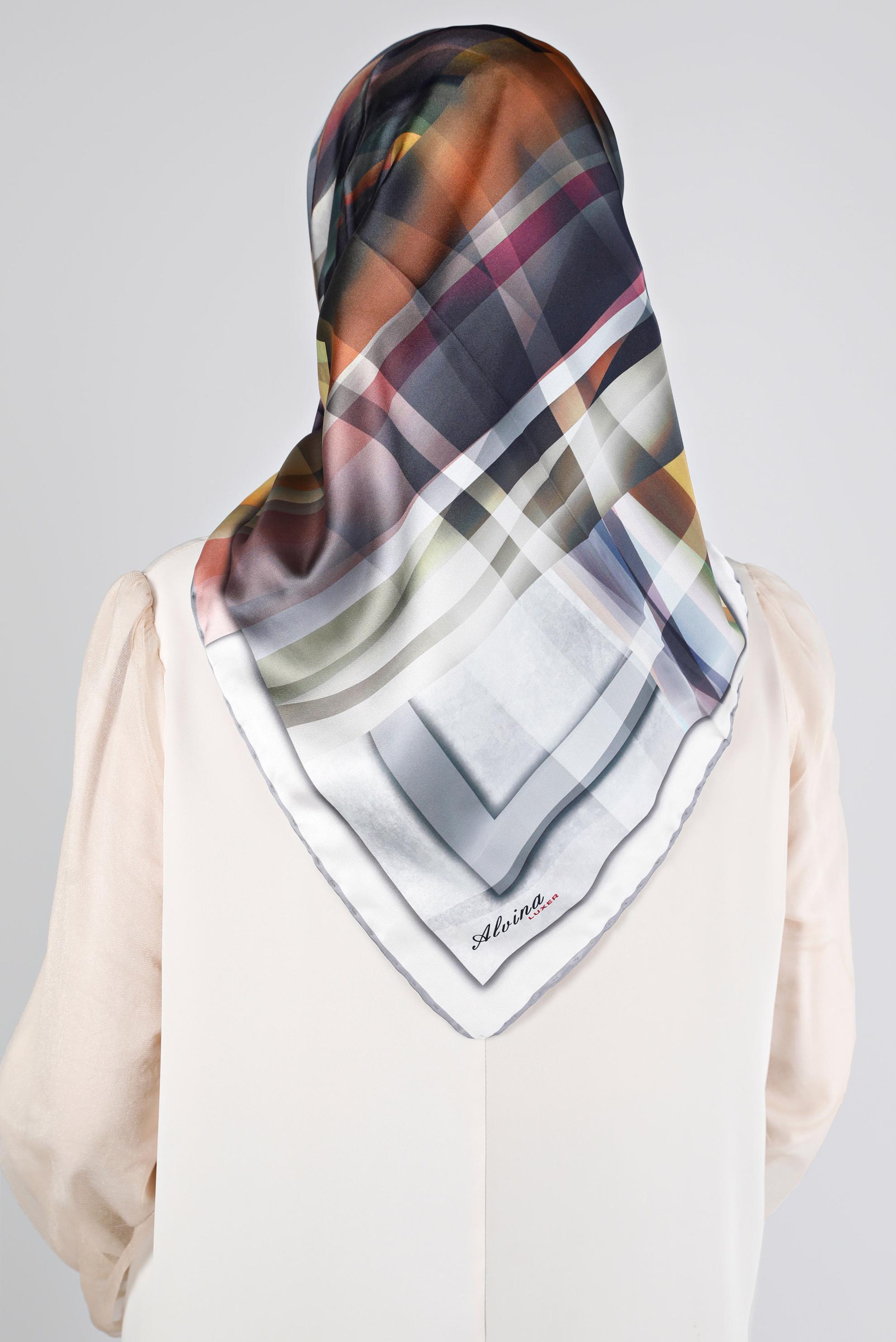 Tesettür giyim GRİ ALVİNA DİJİTAL SURA EŞARP 8201 