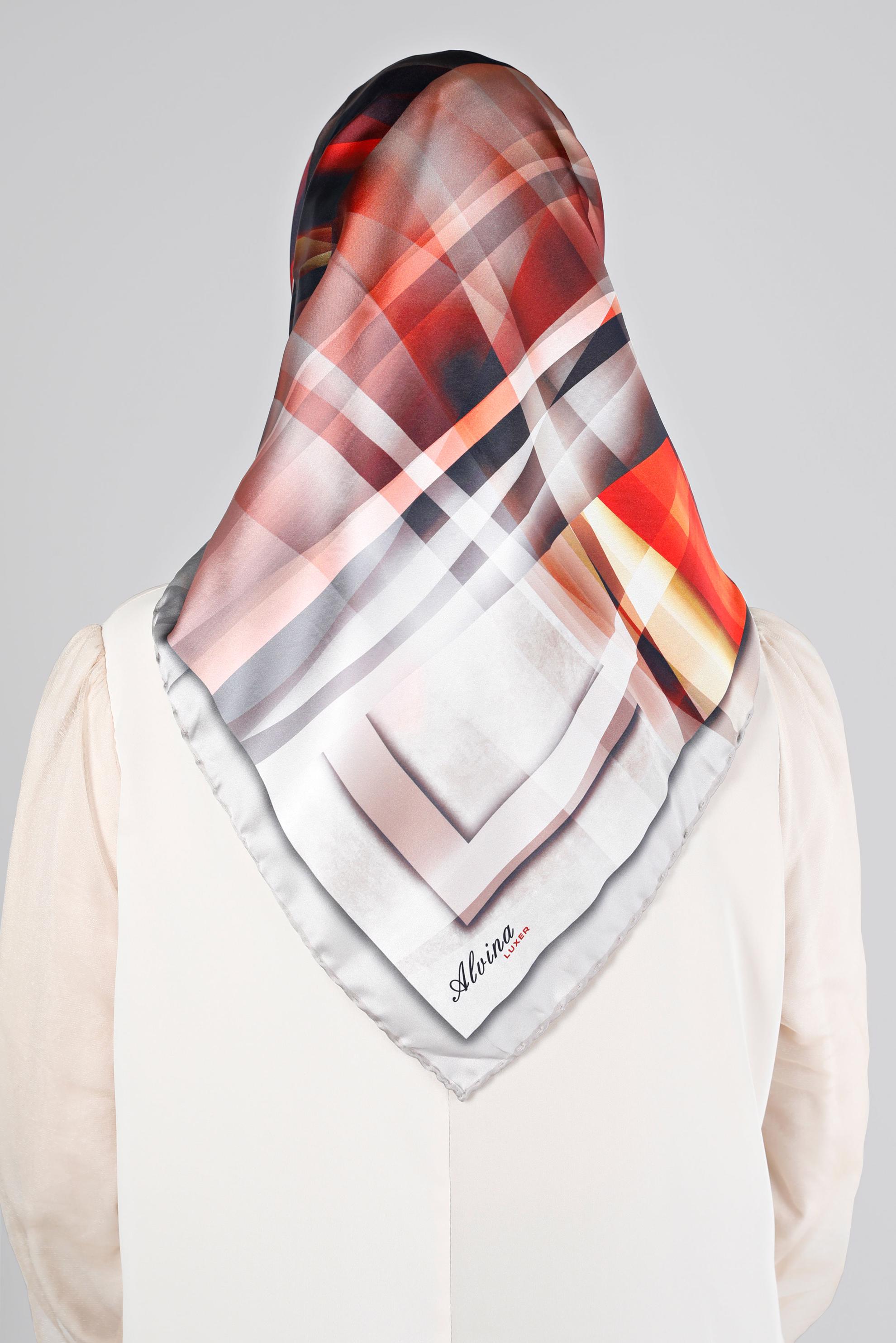 Tesettür giyim BEJ ALVİNA DİJİTAL SURA EŞARP 8201 