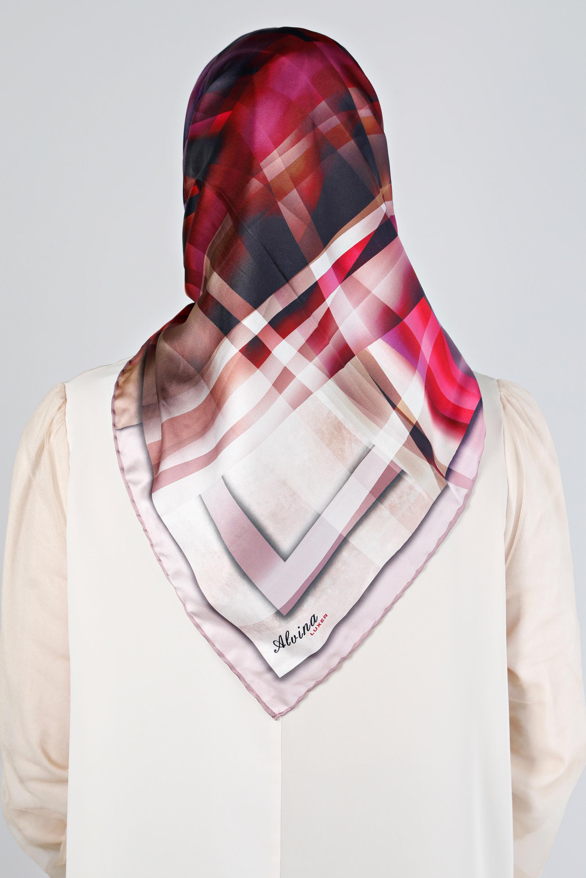 Tesettür giyim PEMBE ALVİNA DİJİTAL SURA EŞARP 8201 