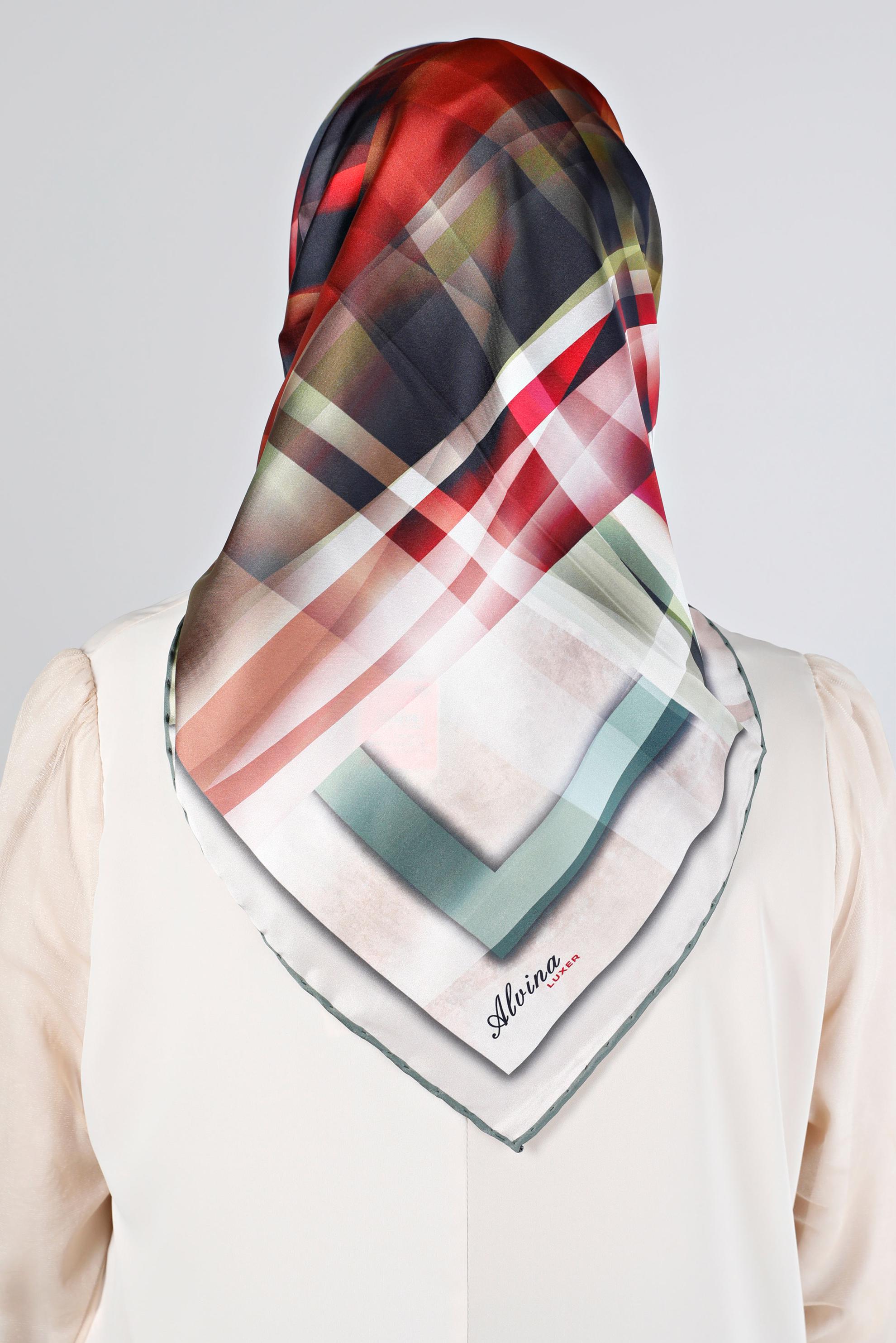 Tesettür giyim YEŞİL ALVİNA DİJİTAL SURA EŞARP 8201 