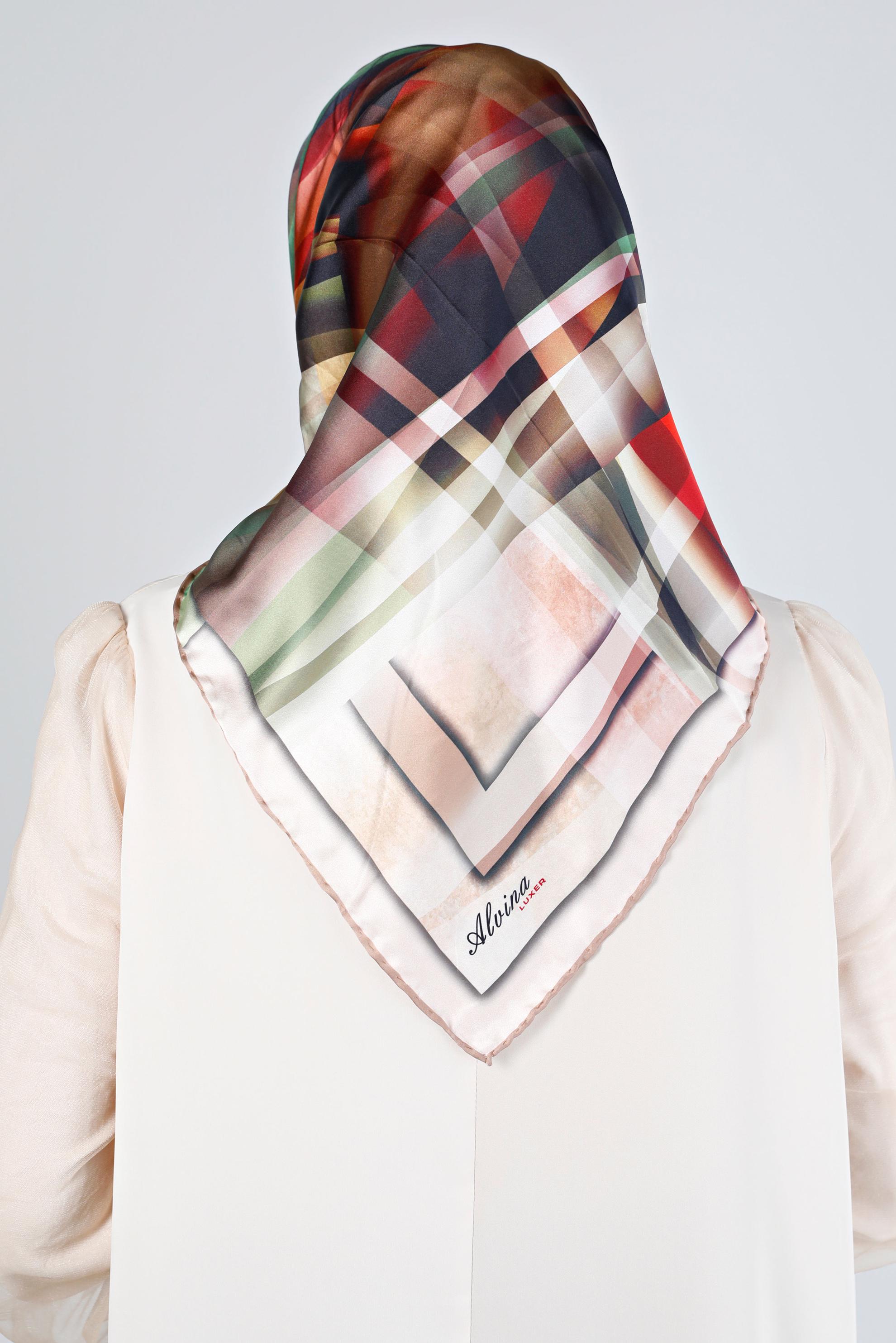 Tesettür giyim KAHVE ALVİNA DİJİTAL SURA EŞARP 8201 