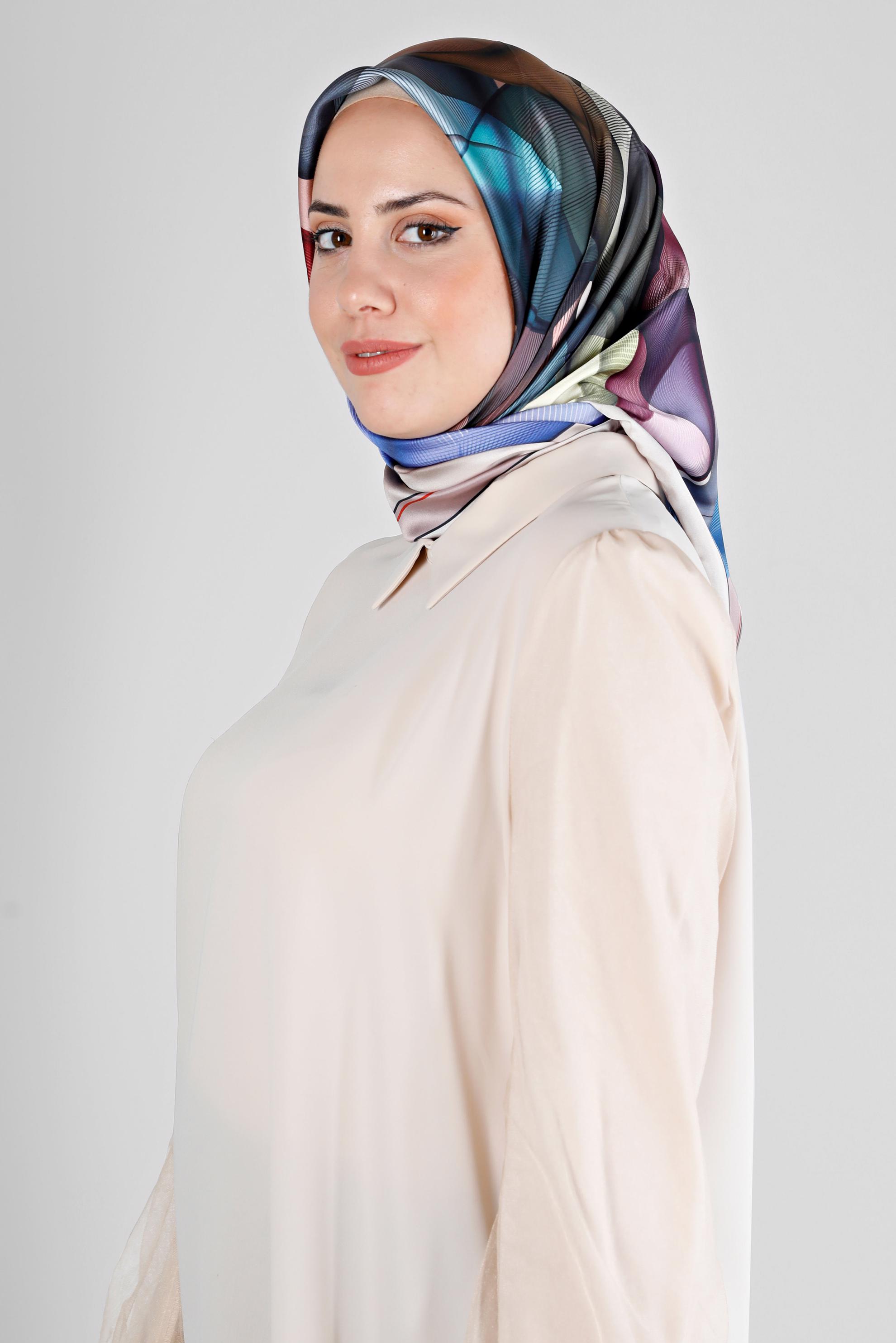 Tesettür giyim MOR ALVİNA DİJİTAL EŞARP 8202