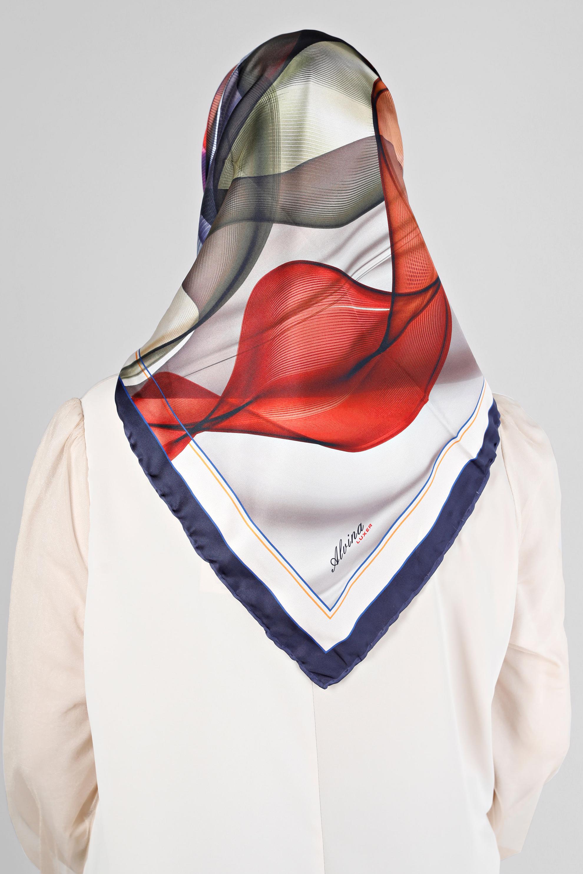 Hijab clothing NAVY BLUE ALVİNA PATTERNED SCARF 8202