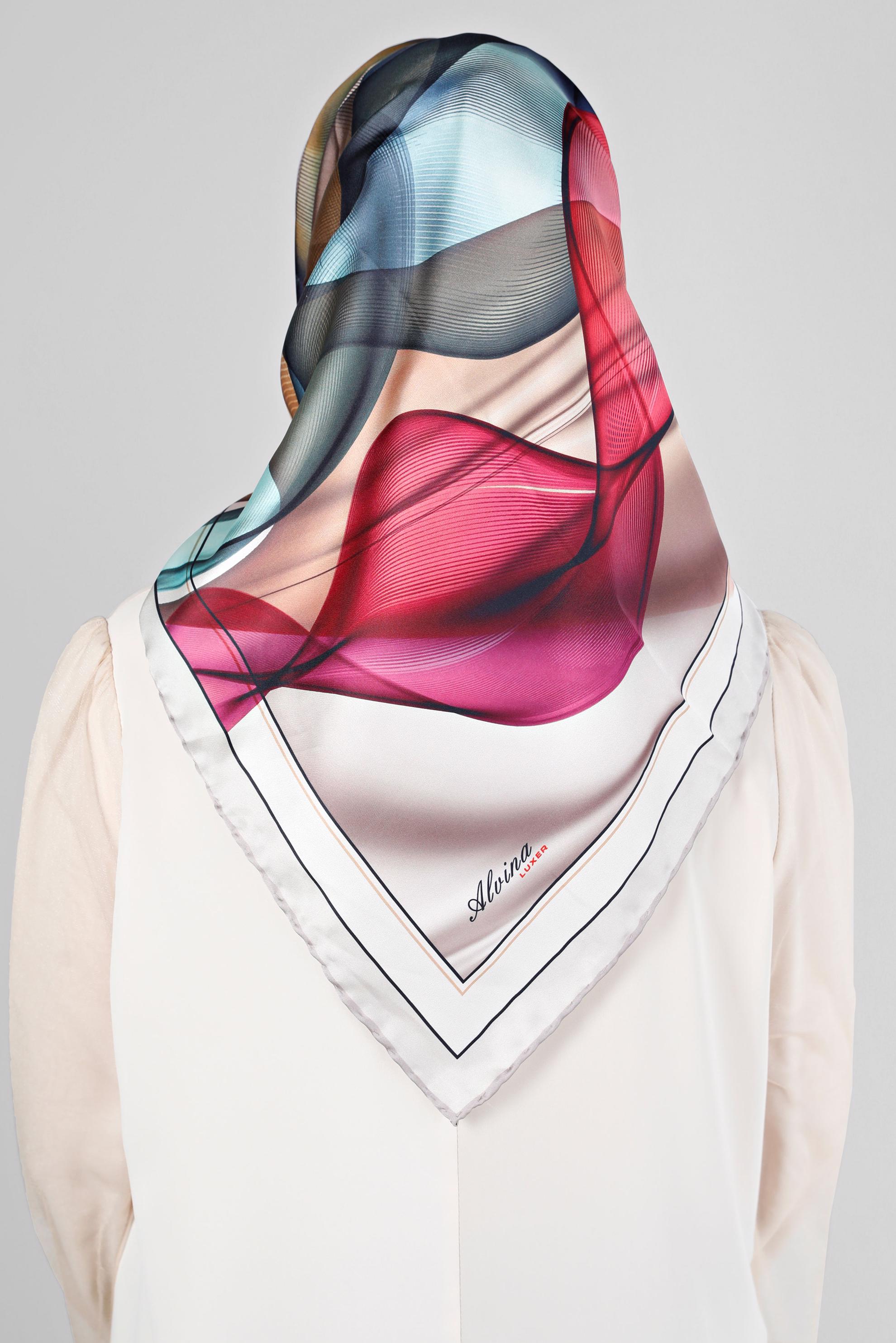 Tesettür giyim VİZON ALVİNA DİJİTAL EŞARP 8202