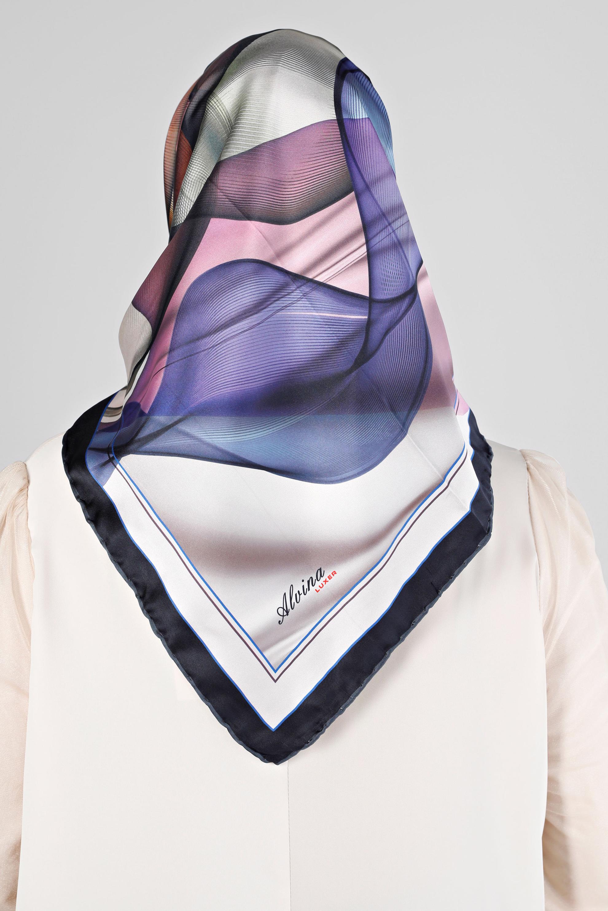 Tesettür giyim LACİVERT ALVİNA DİJİTAL EŞARP 8202