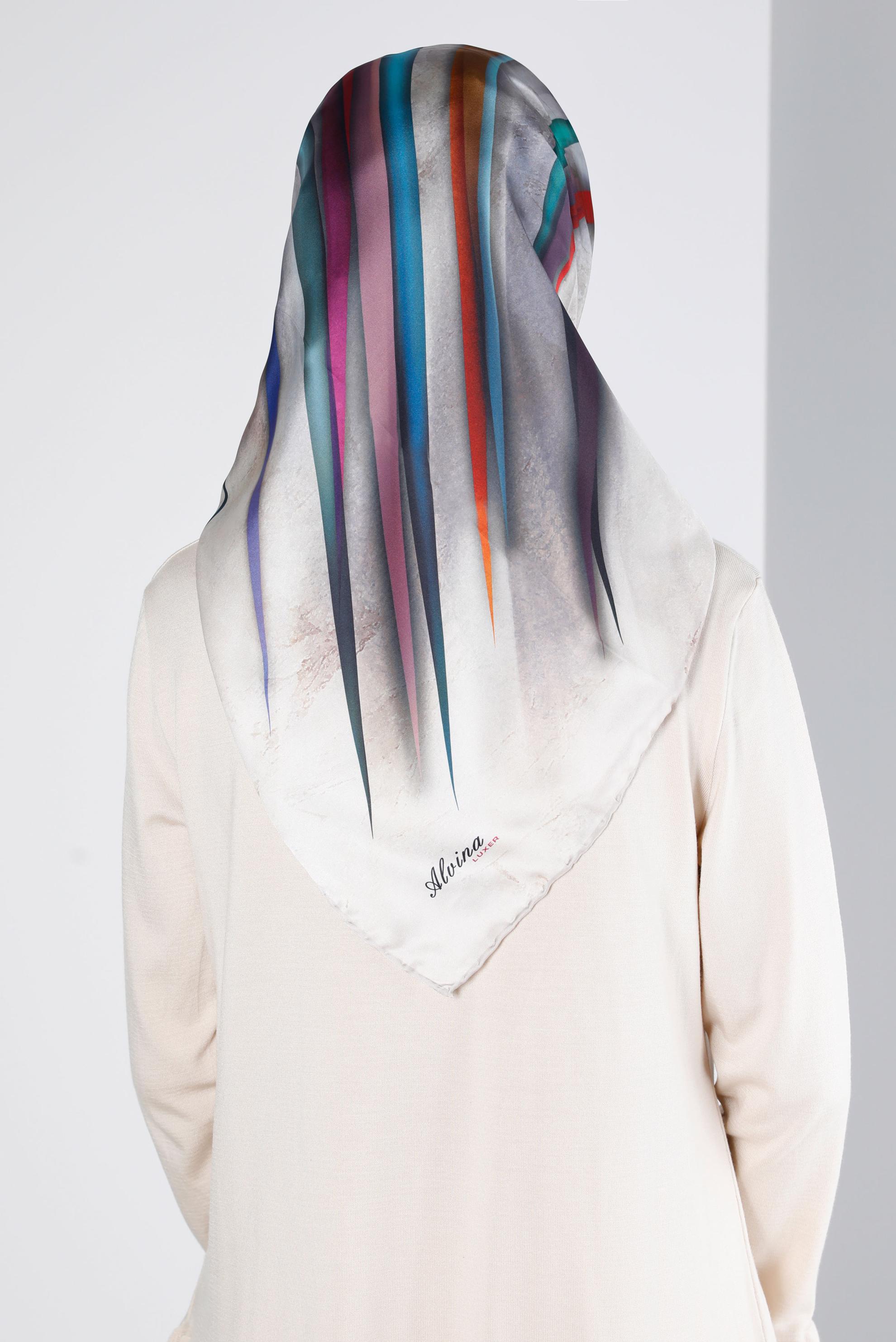 Tesettür giyim BEJ ALVİNA DİJİTAL EŞARP 8203