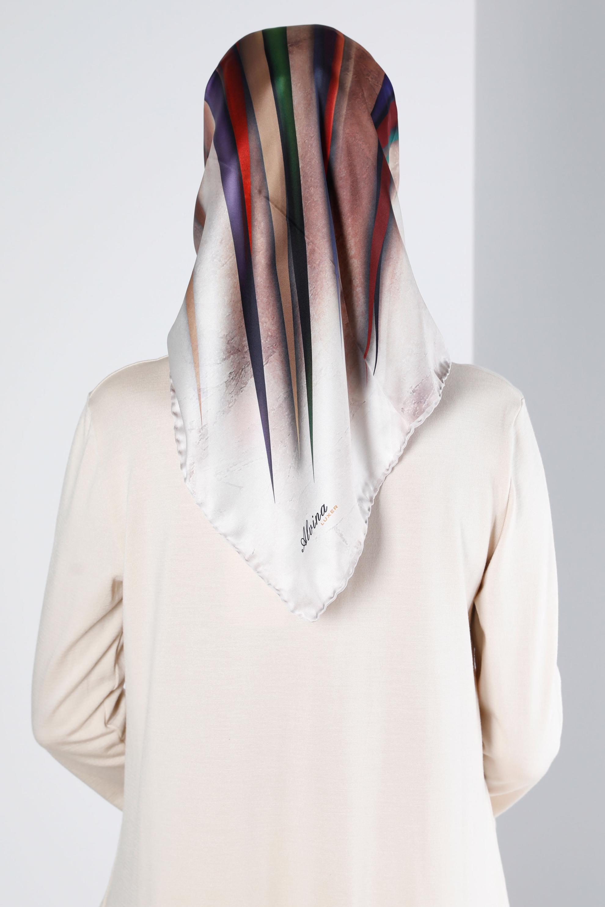 Tesettür giyim BEJ ALVİNA DİJİTAL EŞARP 8203