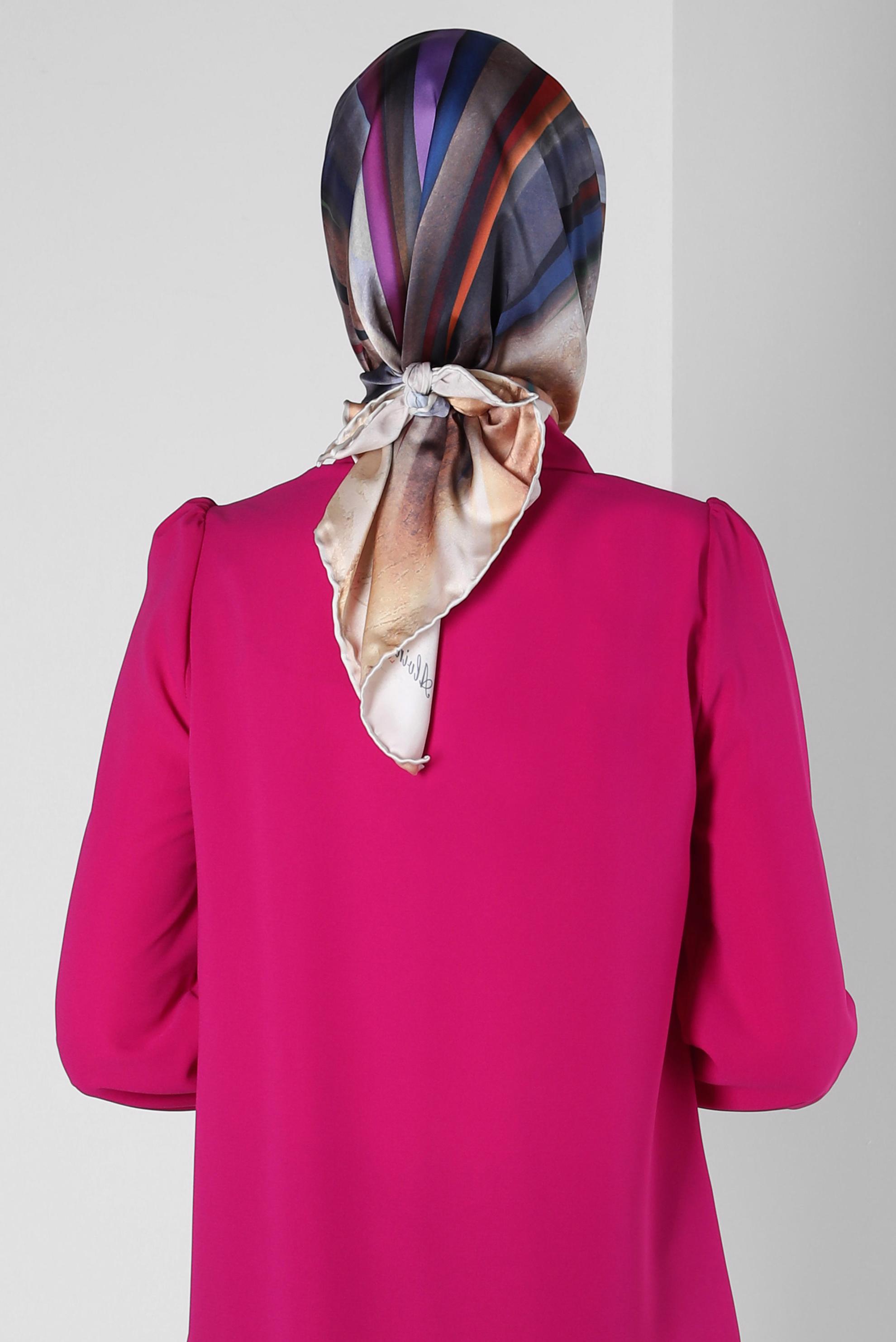 Tesettür giyim ALTIN ALVİNA DİJİTAL EŞARP 8203