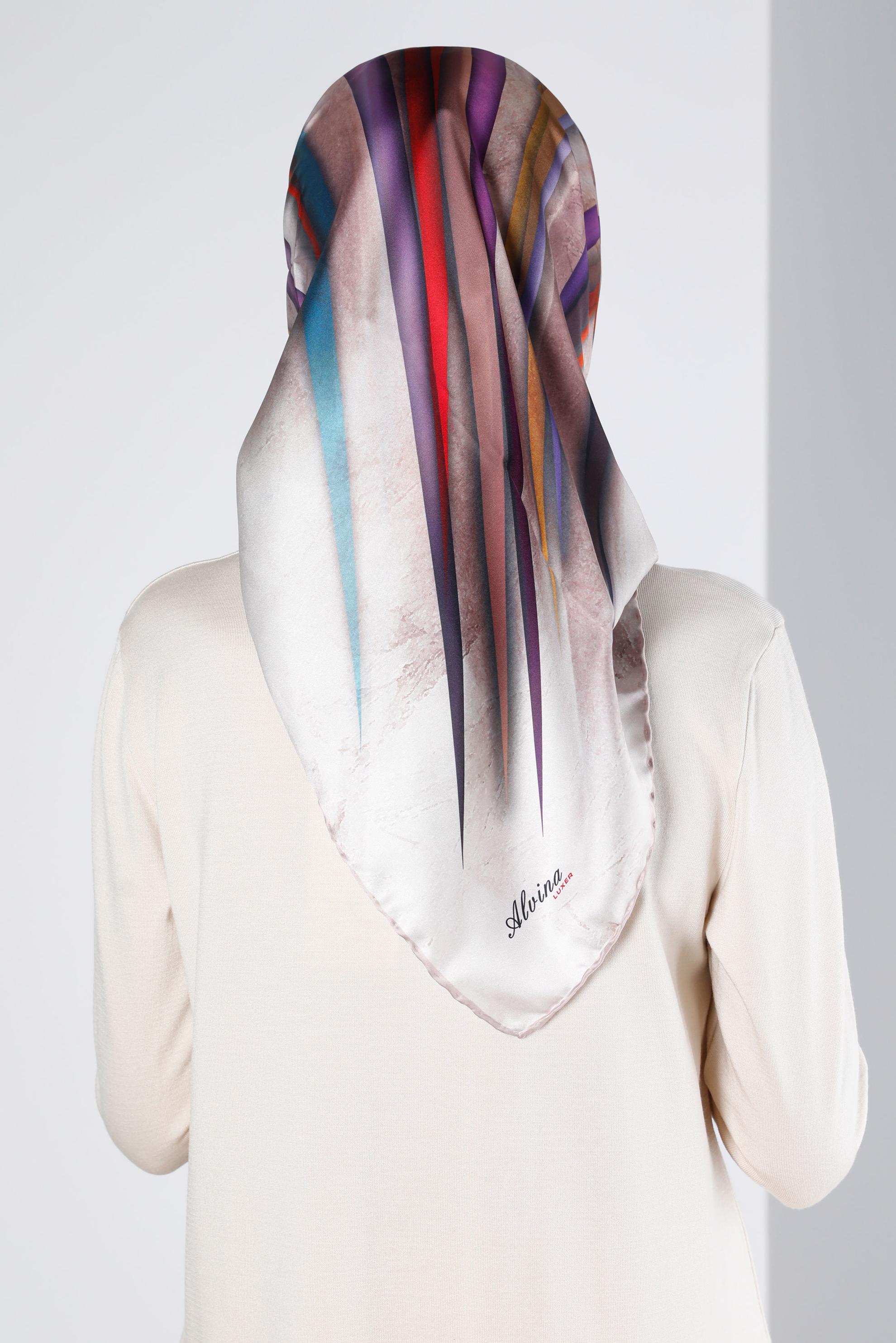 Tesettür giyim PUDRA ALVİNA DİJİTAL EŞARP 8203