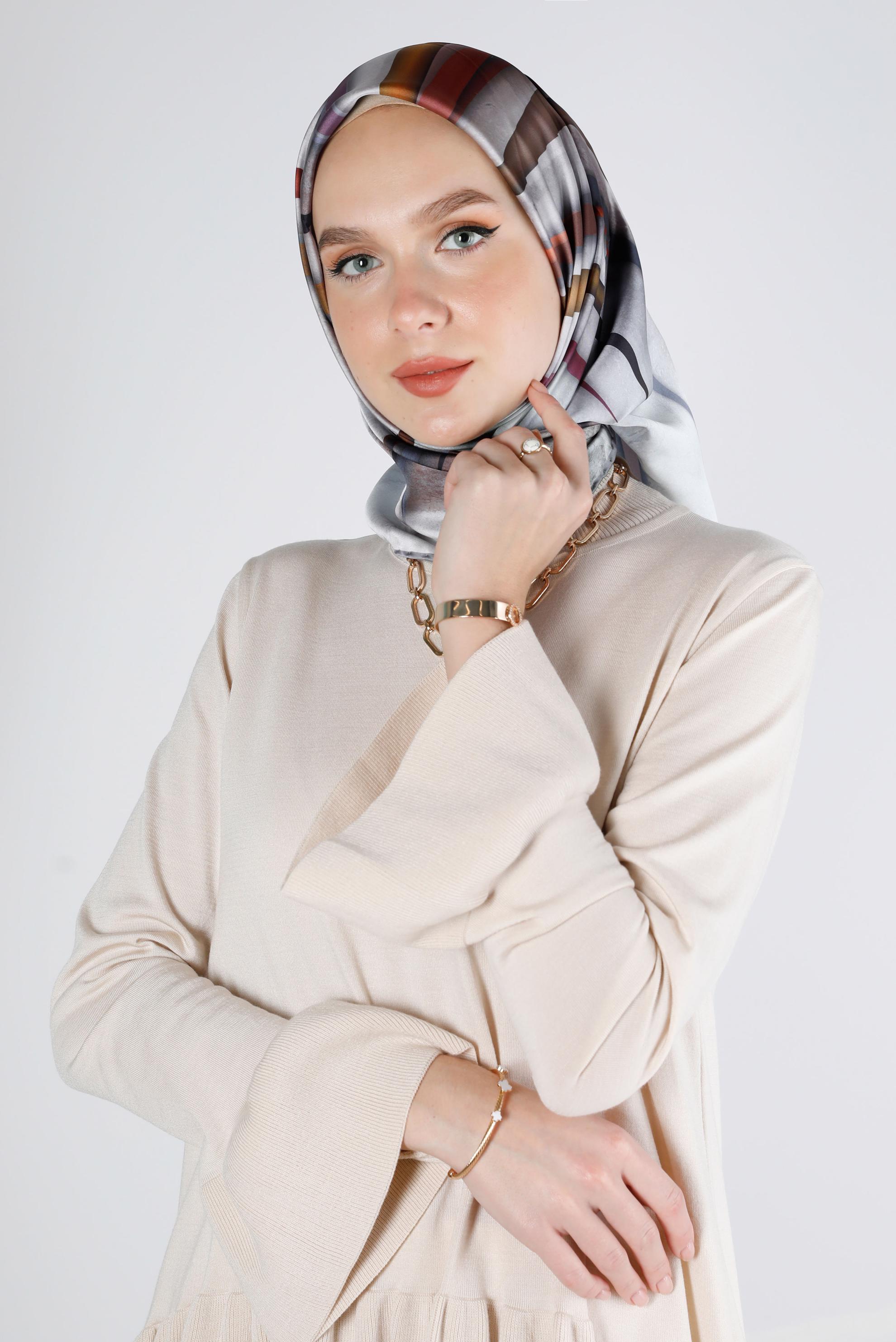 Tesettür giyim MÜRDÜM ALVİNA DİJİTAL EŞARP 8203