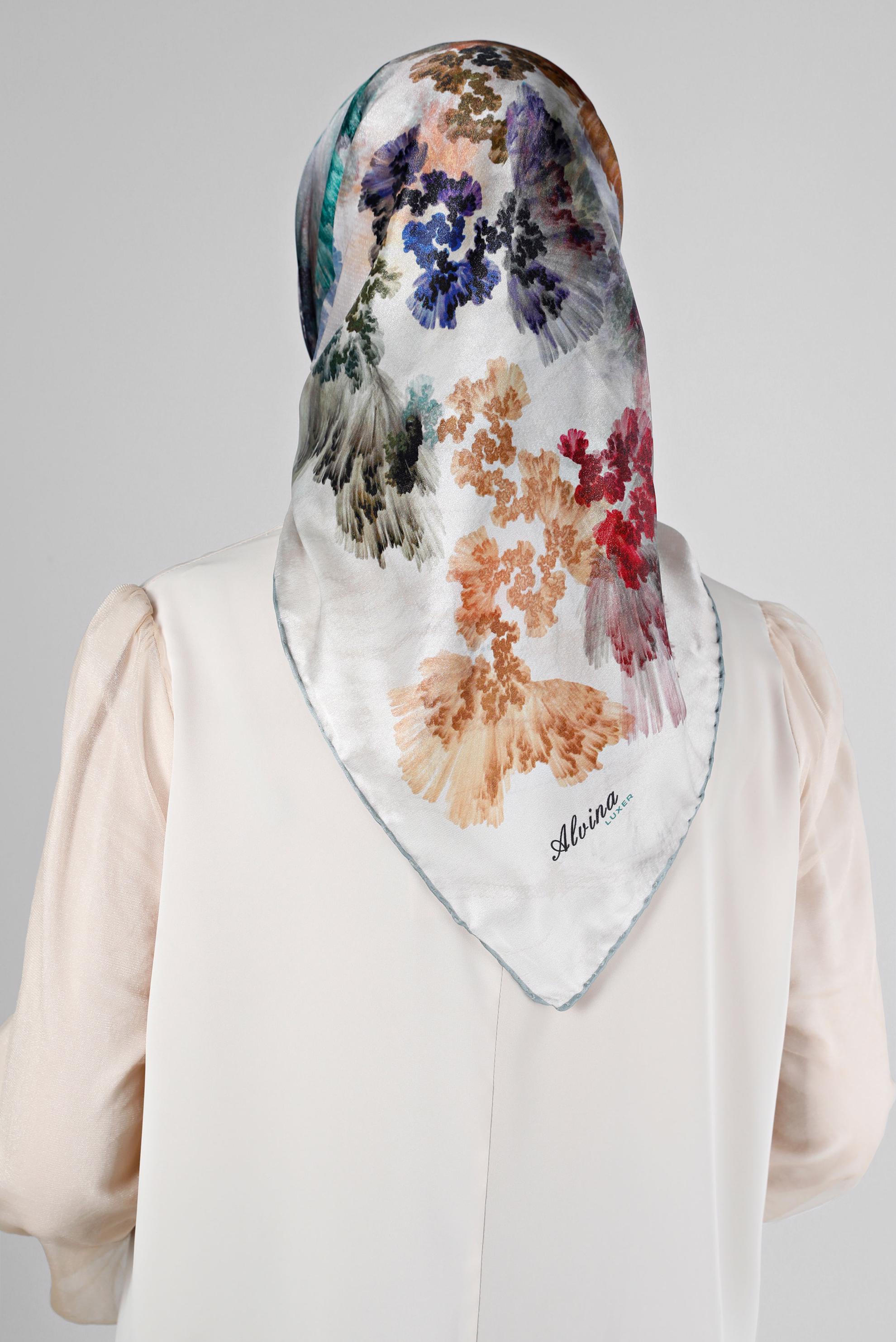 Tesettür giyim YEŞİL ALVİNA DİJİTAL KRİSTAL SURA EŞARP 8204 