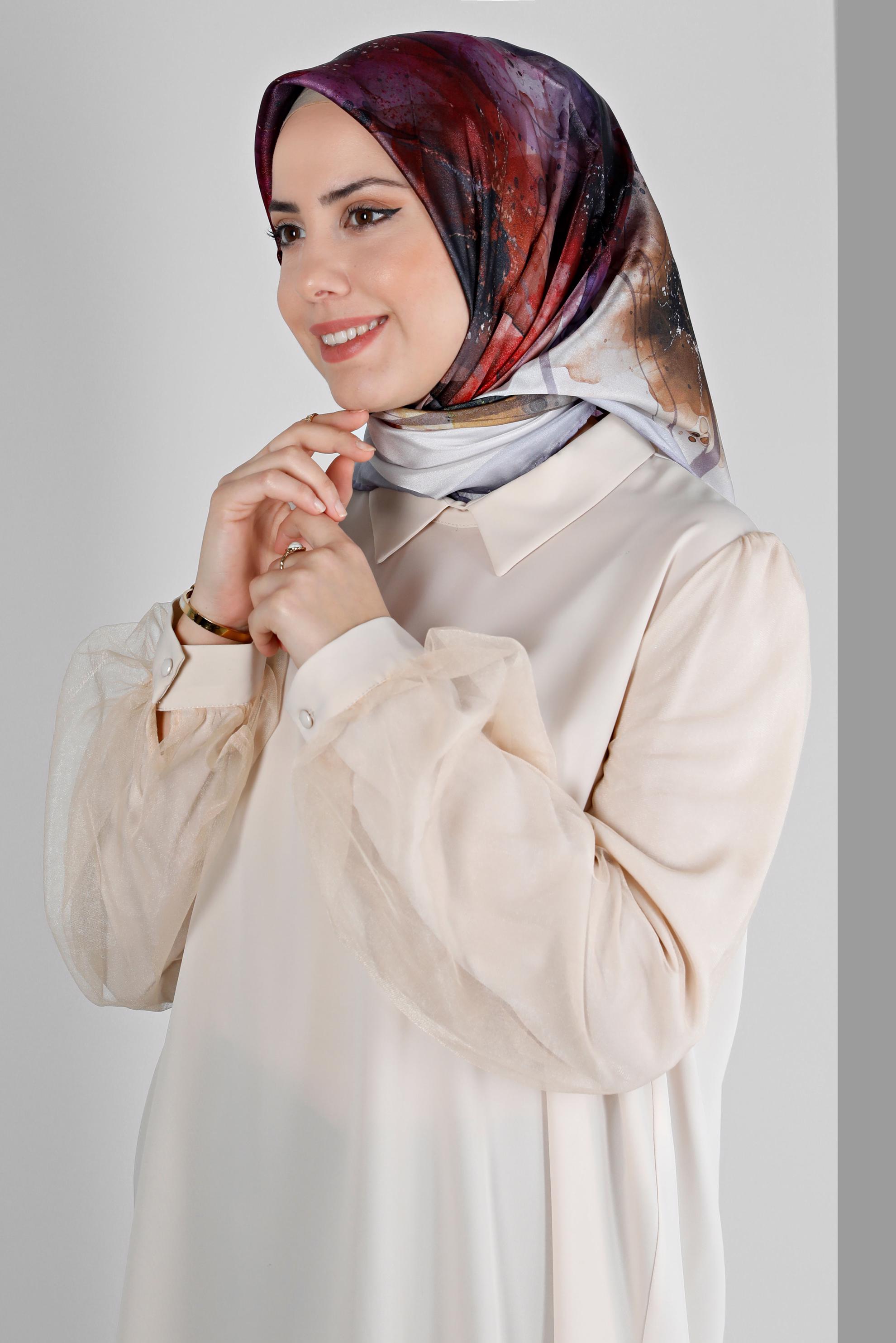 Tesettür giyim MOR  ALVİNA DİJİTAL KRİSTAL SURA EŞARP 8205