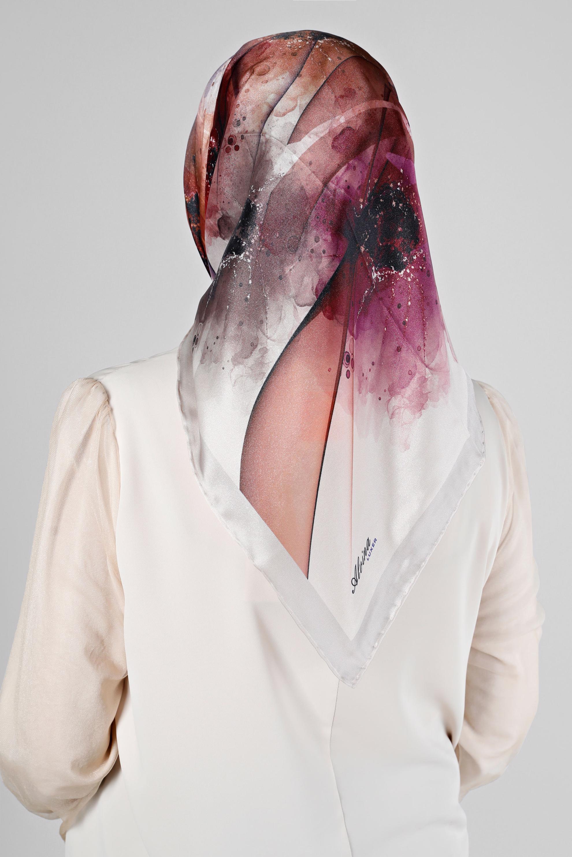 Tesettür giyim KAHVE  ALVİNA DİJİTAL KRİSTAL SURA EŞARP 8205