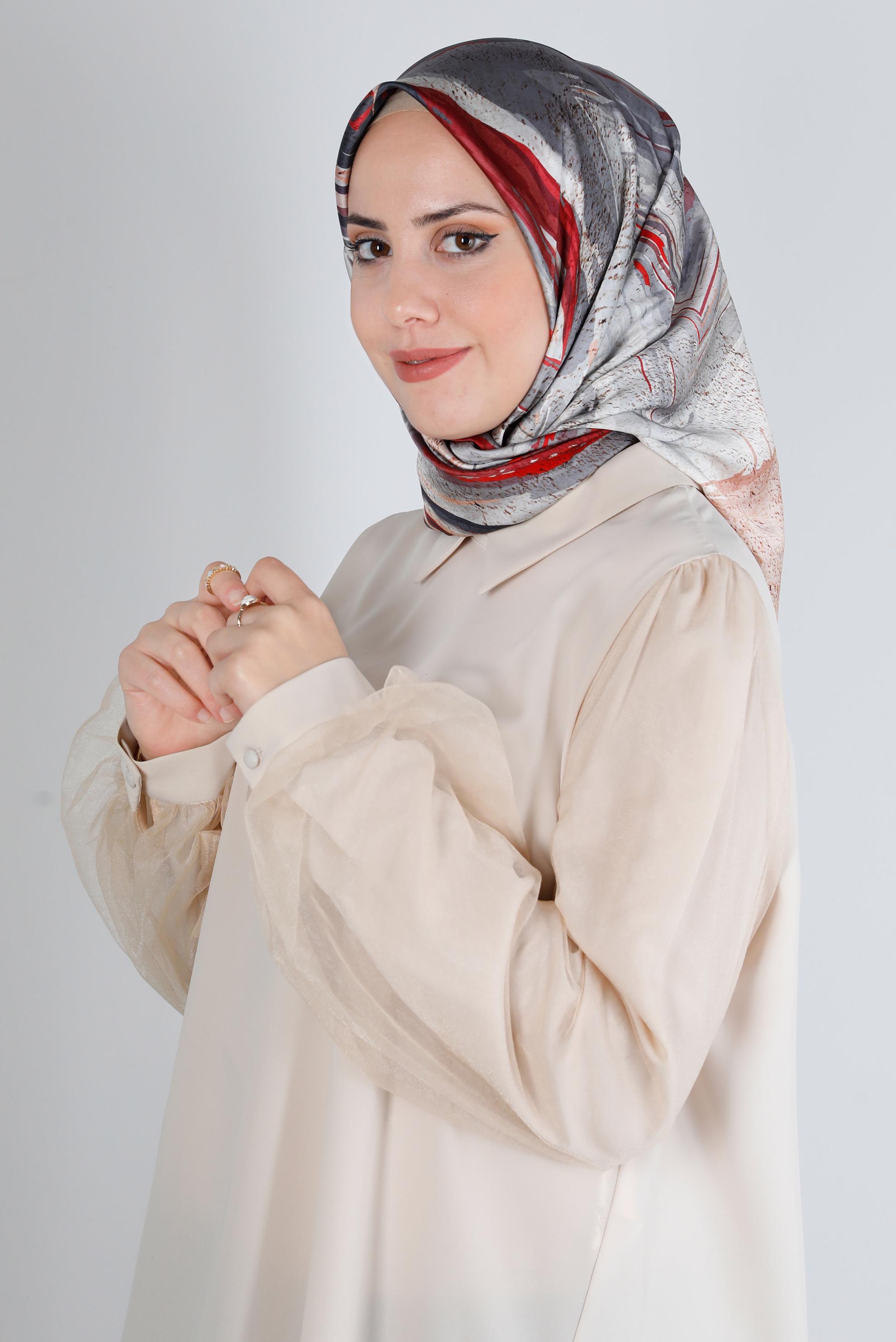 Tesettür giyim SİYAH ALVİNA DİJİTAL SURA EŞARP 8206 