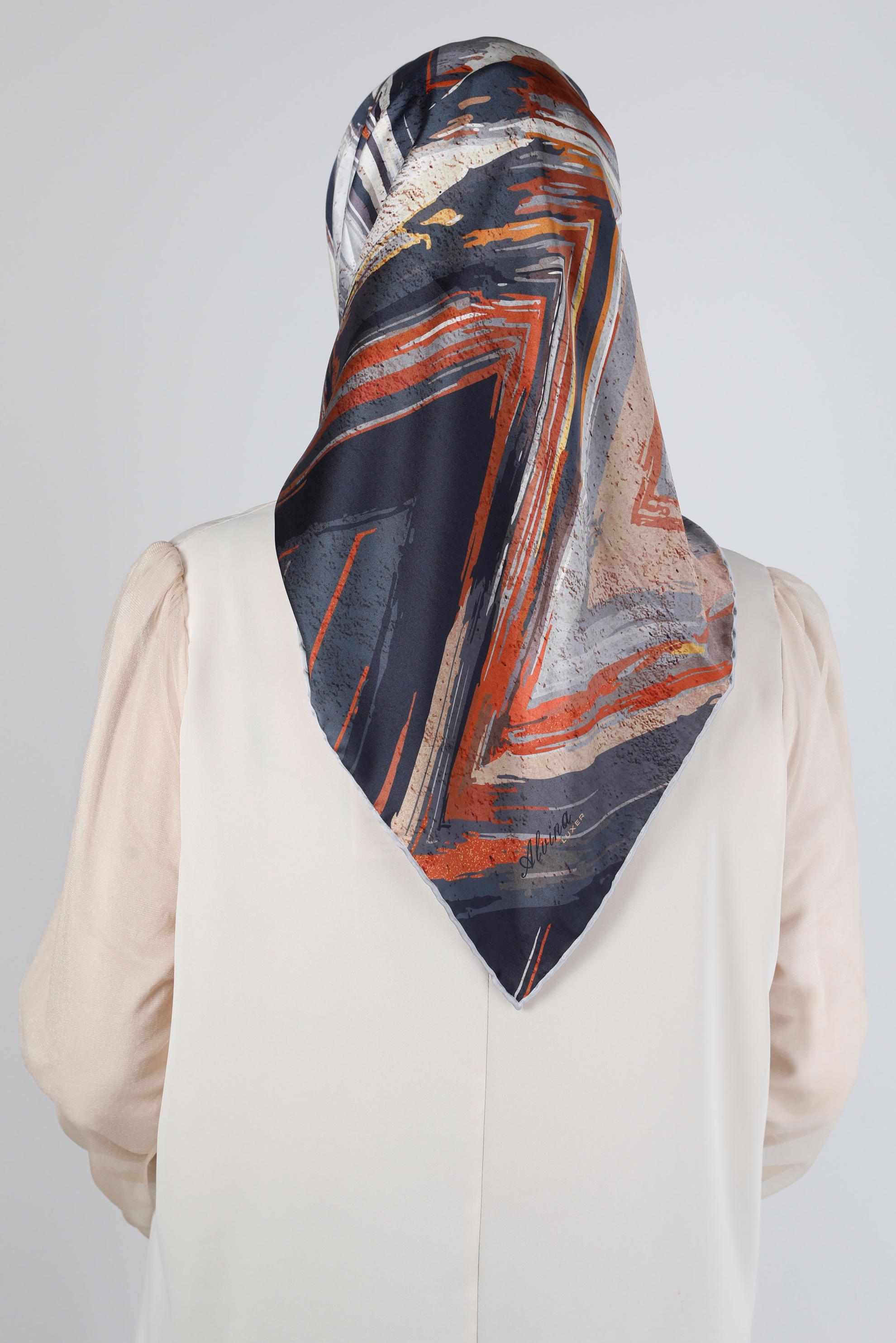 Tesettür giyim GRİ ALVİNA DİJİTAL SURA EŞARP 8206 