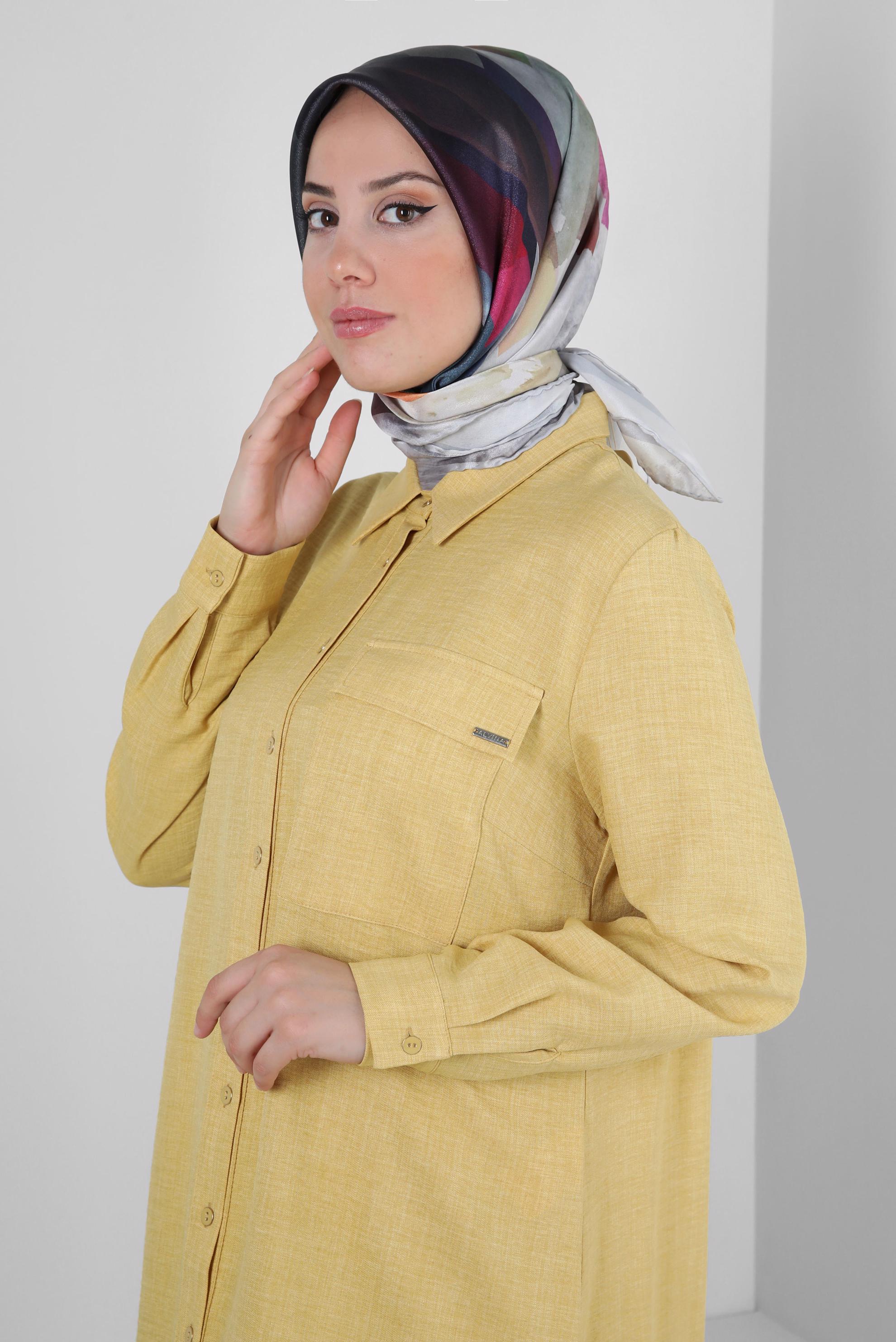 Tesettür giyim GÜMÜŞ ALVİNA DİJİTAL SURA EŞARP 8207 