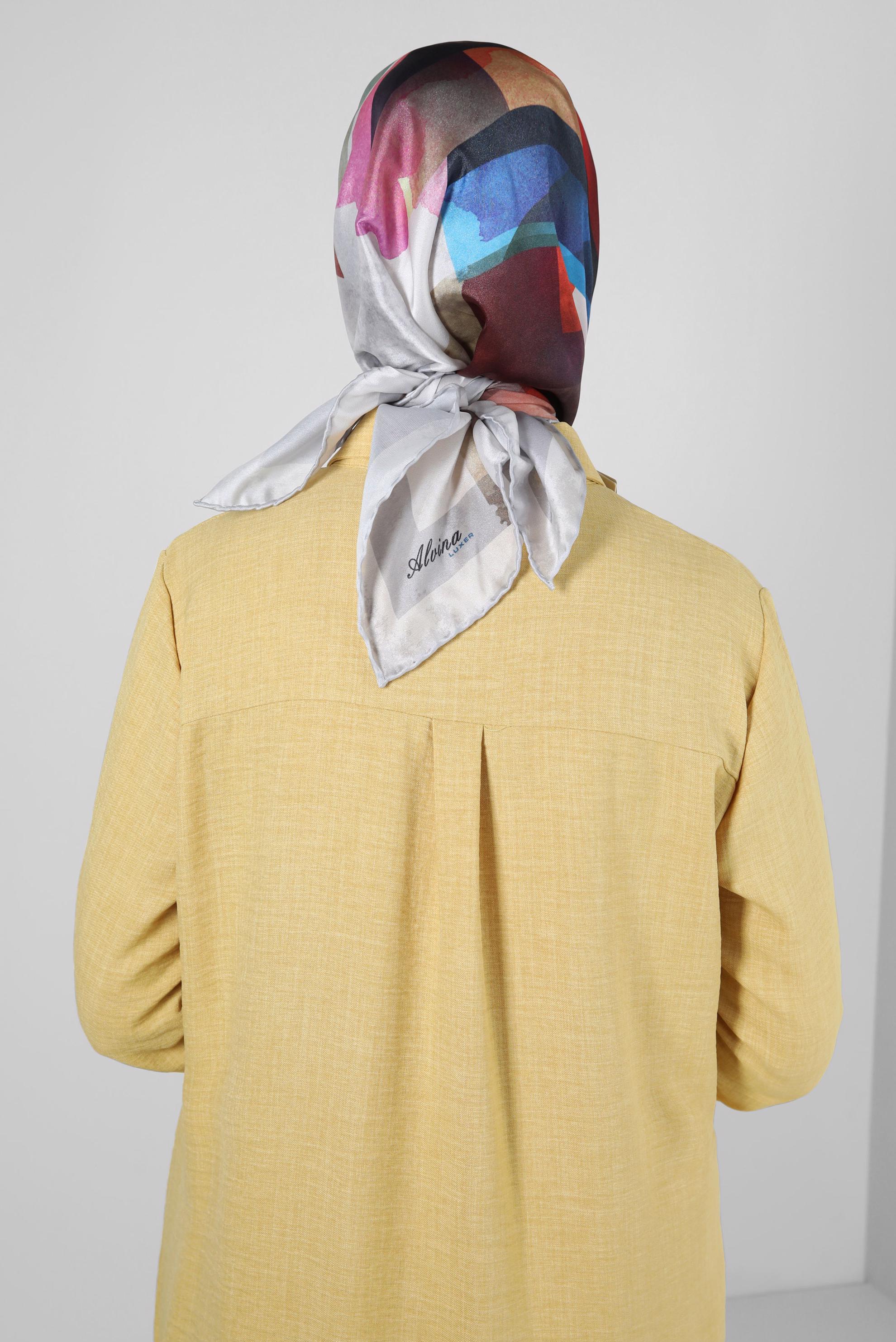 Tesettür giyim GÜMÜŞ ALVİNA DİJİTAL SURA EŞARP 8207 