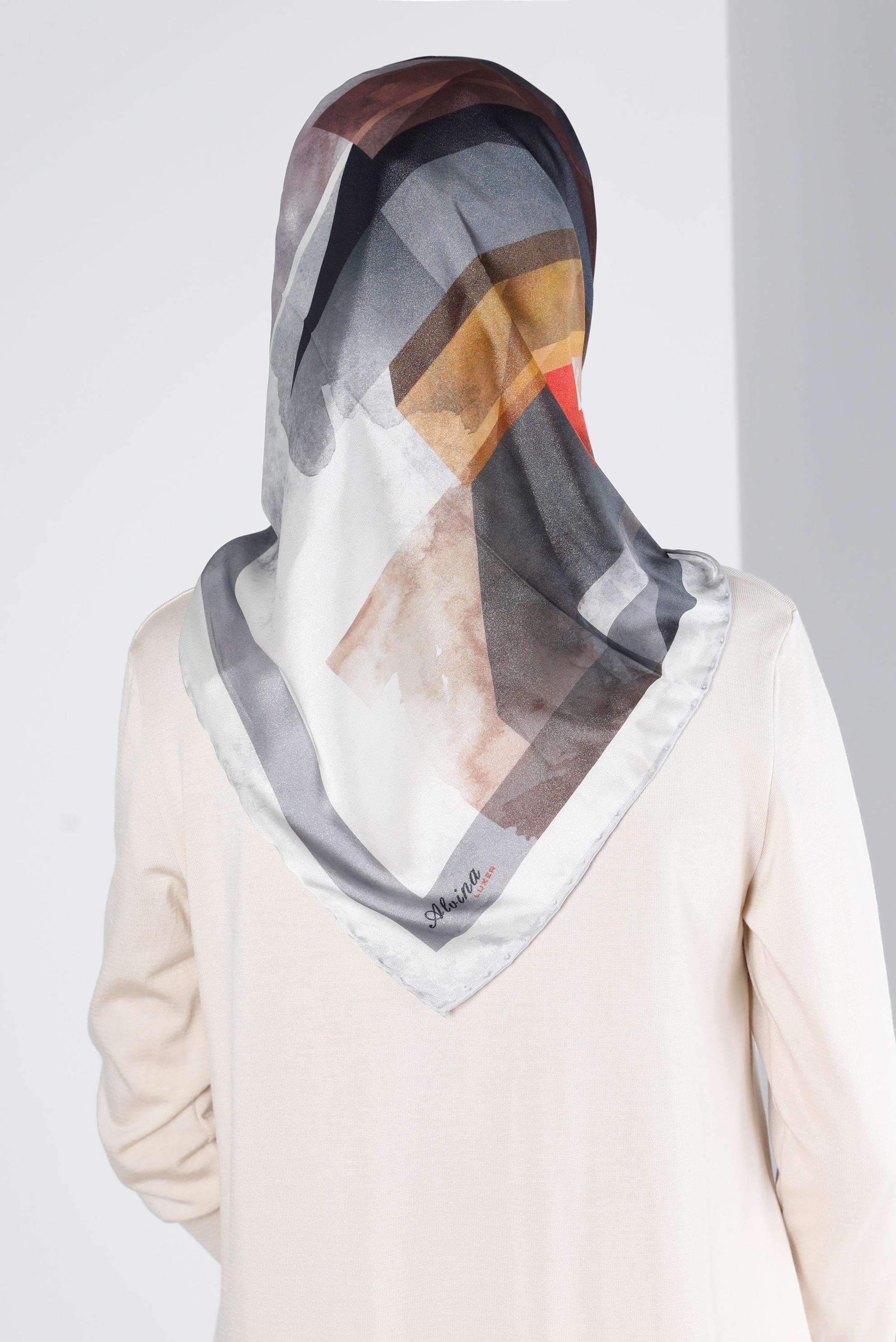 Tesettür giyim GRİ ALVİNA DİJİTAL SURA EŞARP 8207 