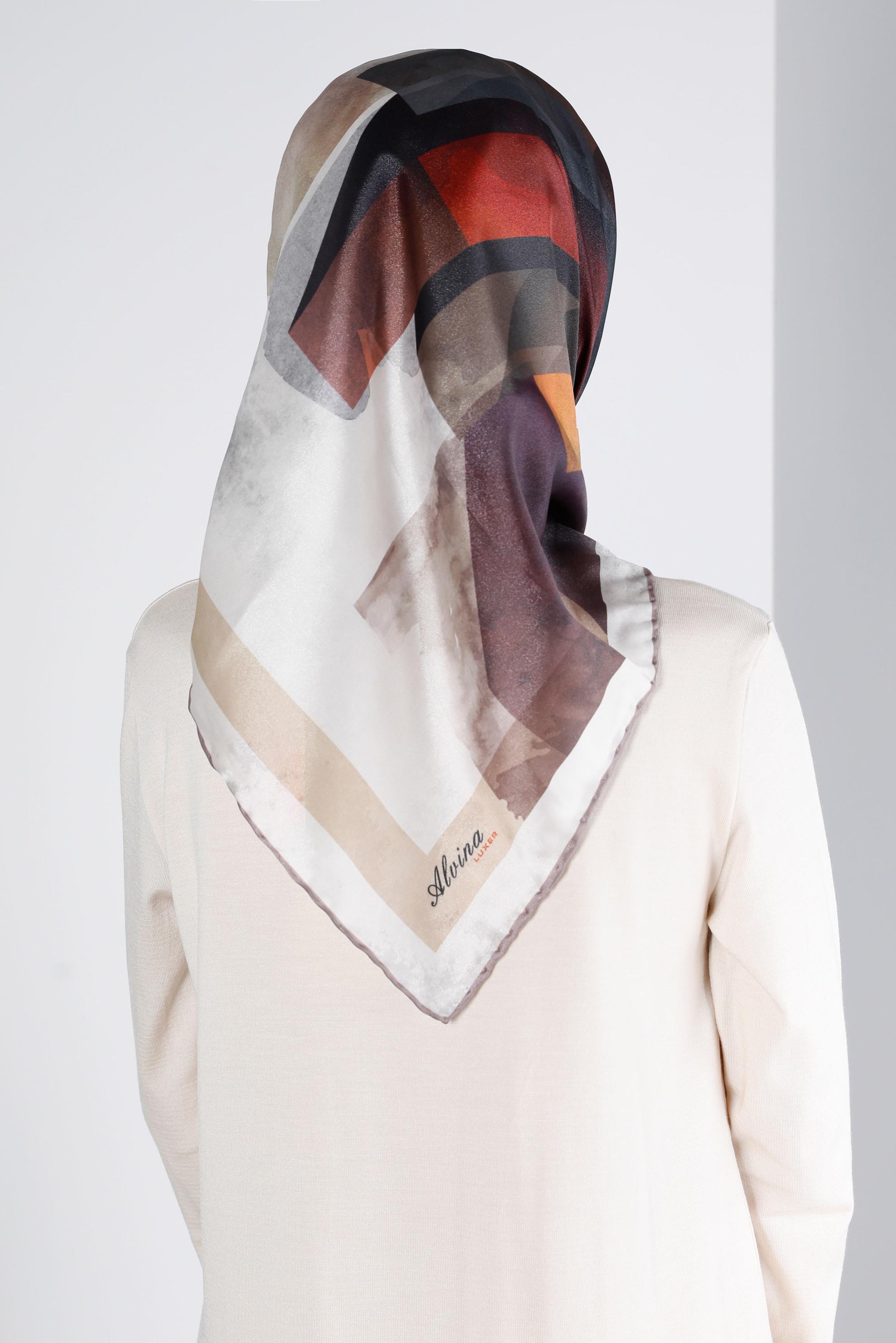 Tesettür giyim MAVİ ALVİNA DİJİTAL SURA EŞARP 8207 