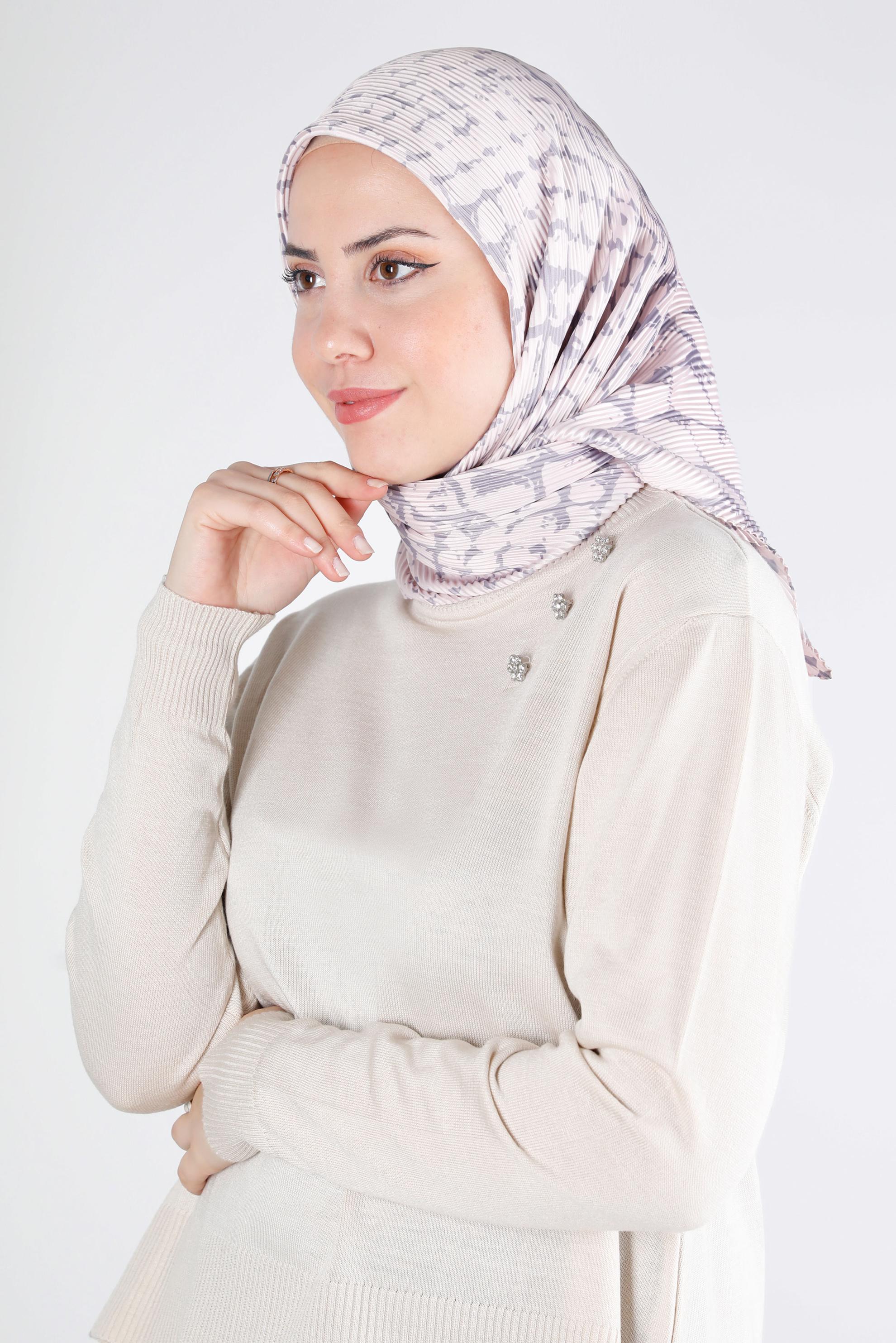 Tesettür giyim MOR ALVİNA DESENLİ EŞARP 8211