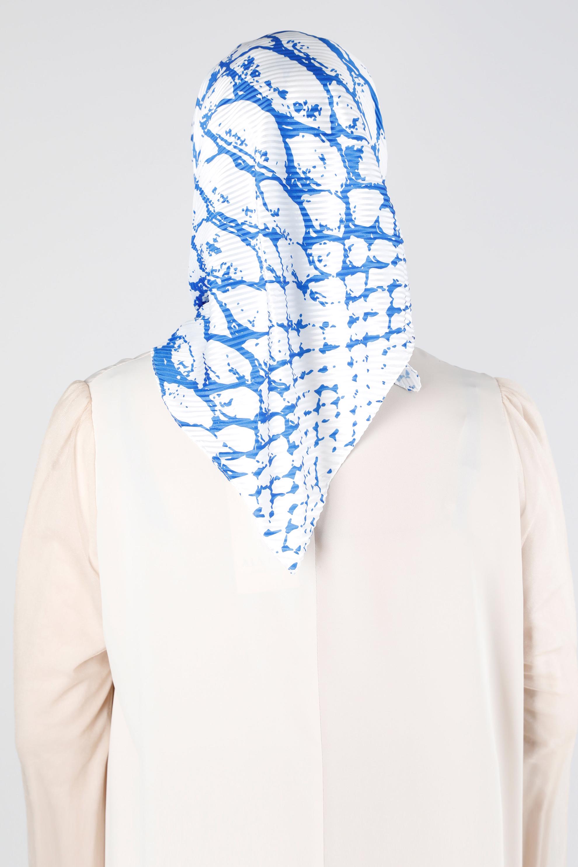 Tesettür giyim LACİVERT ALVİNA DESENLİ EŞARP 8211