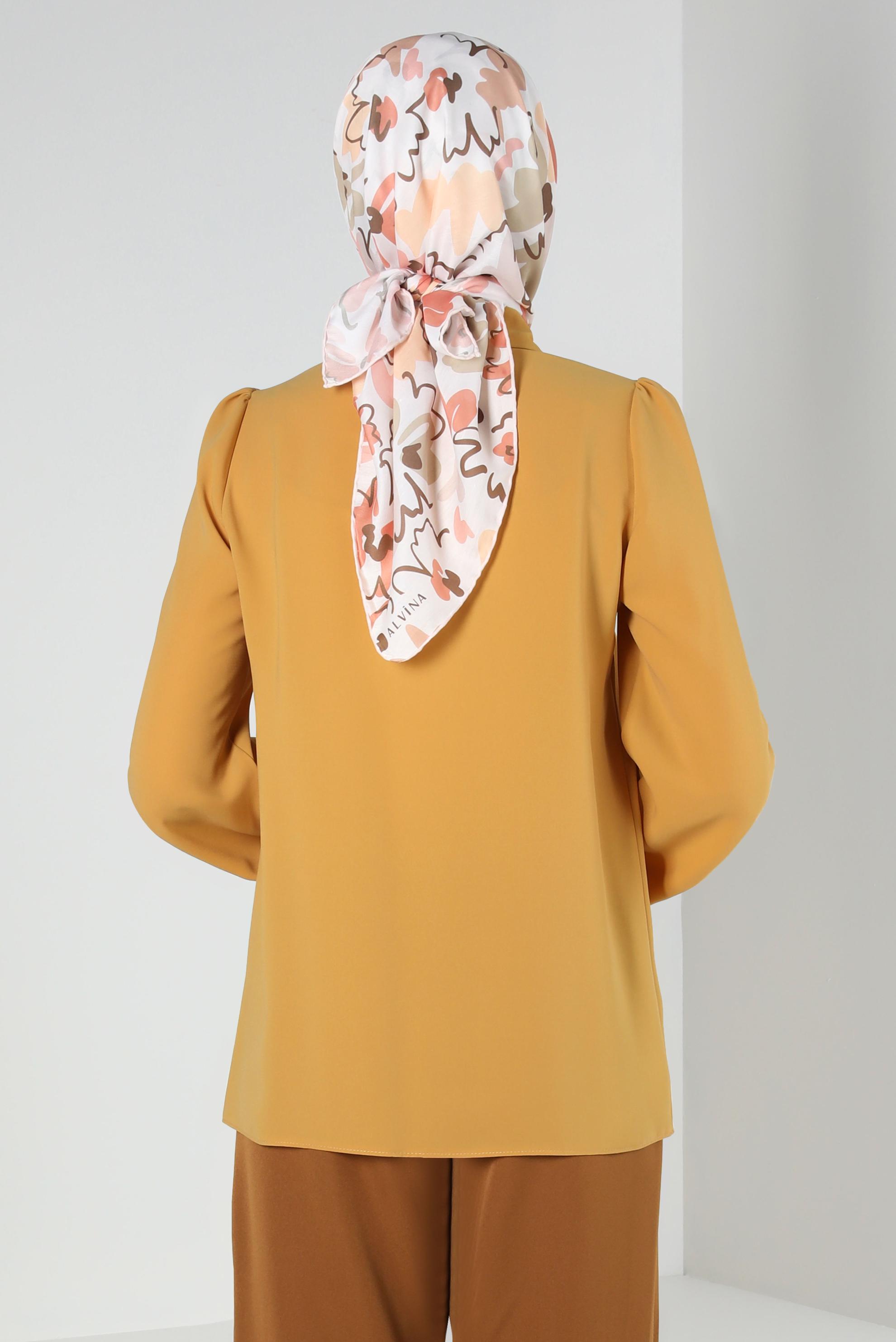 Tesettür giyim BEJ ALVİNA ÇİÇEK DESENLİ EŞARP 8216