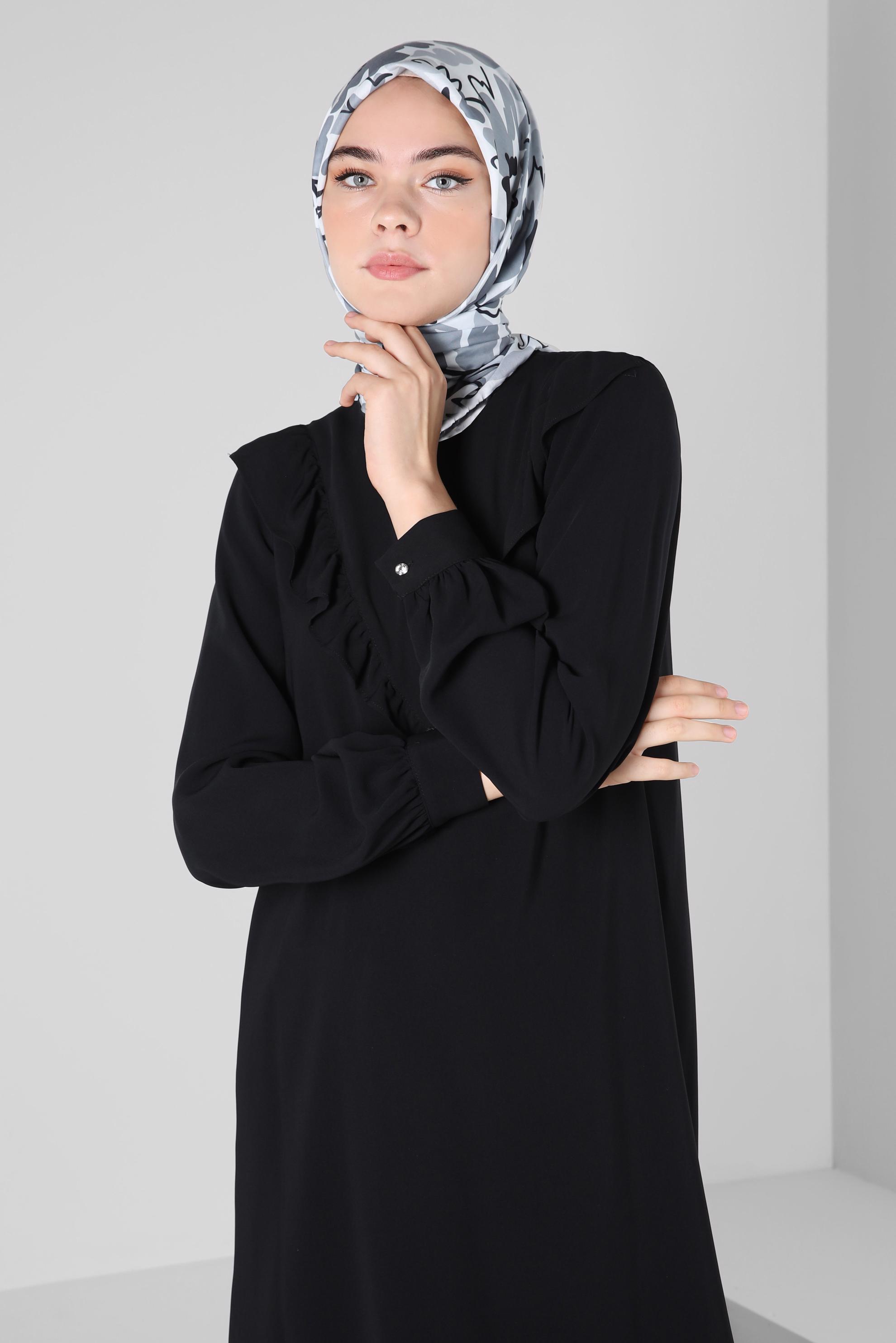 Tesettür giyim GÜMÜŞ ALVİNA ÇİÇEK DESENLİ EŞARP 8216