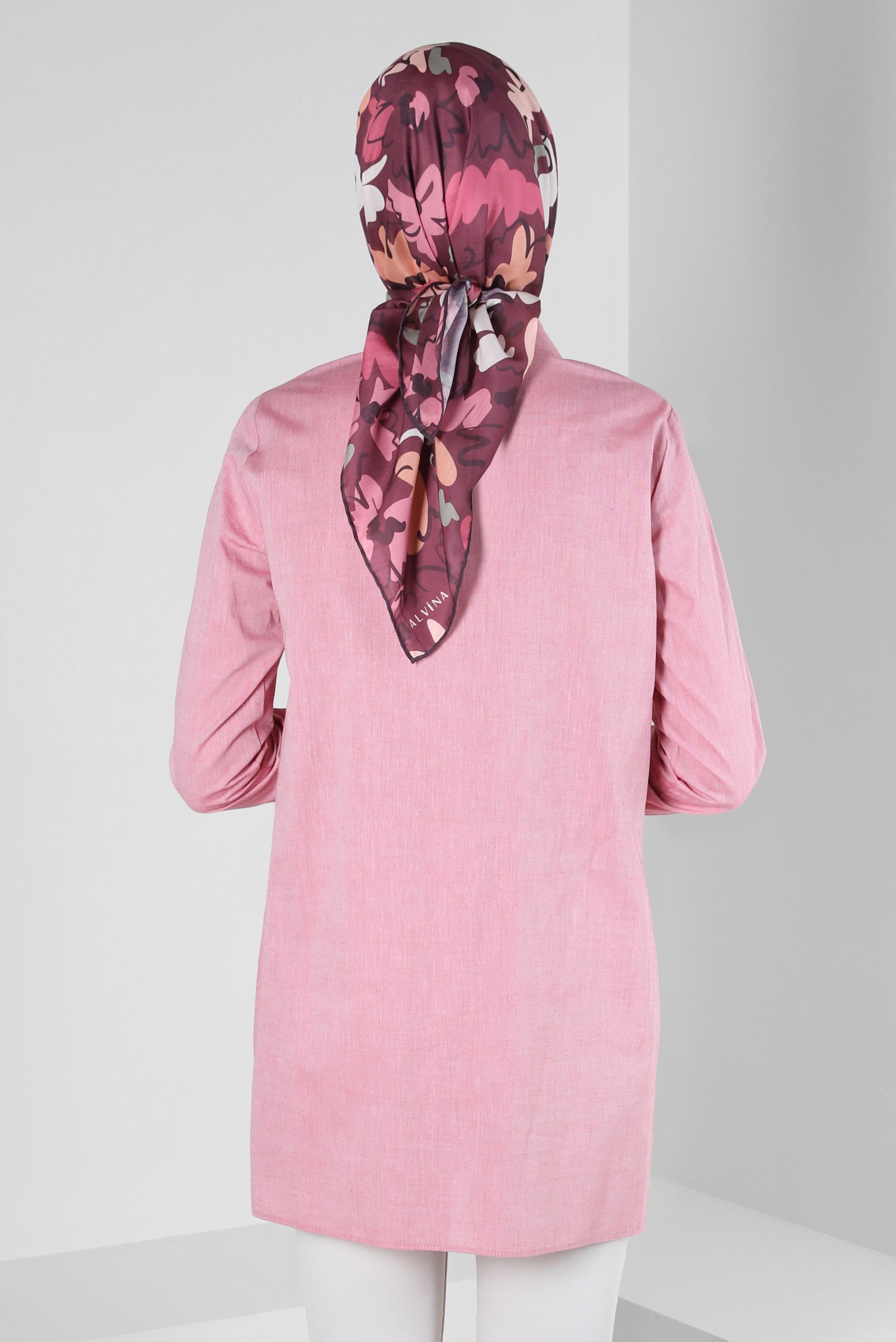 Tesettür giyim MÜRDÜM ALVİNA ÇİÇEK DESENLİ EŞARP 8216