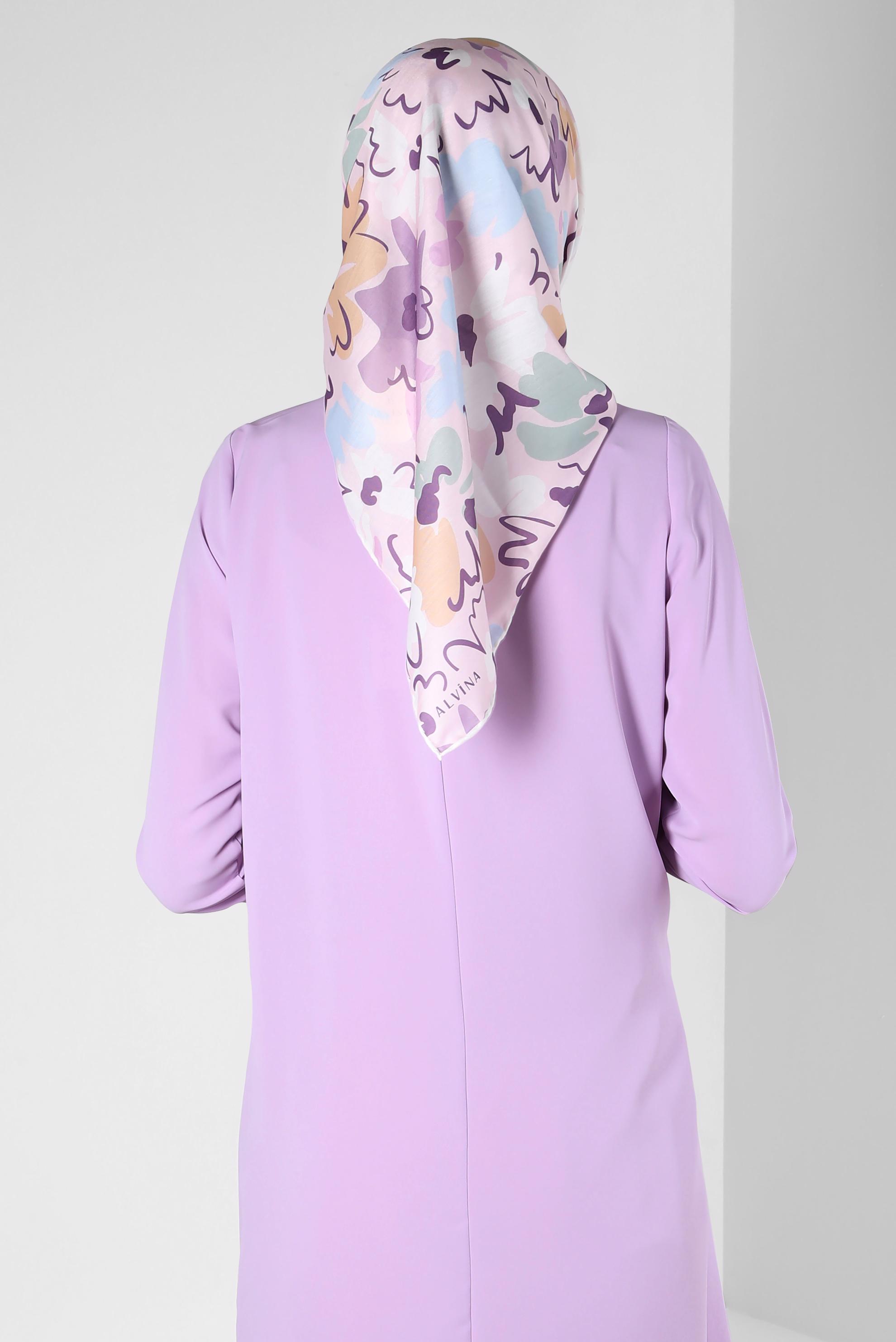 Tesettür giyim PUDRA ALVİNA ÇİÇEK DESENLİ EŞARP 8216