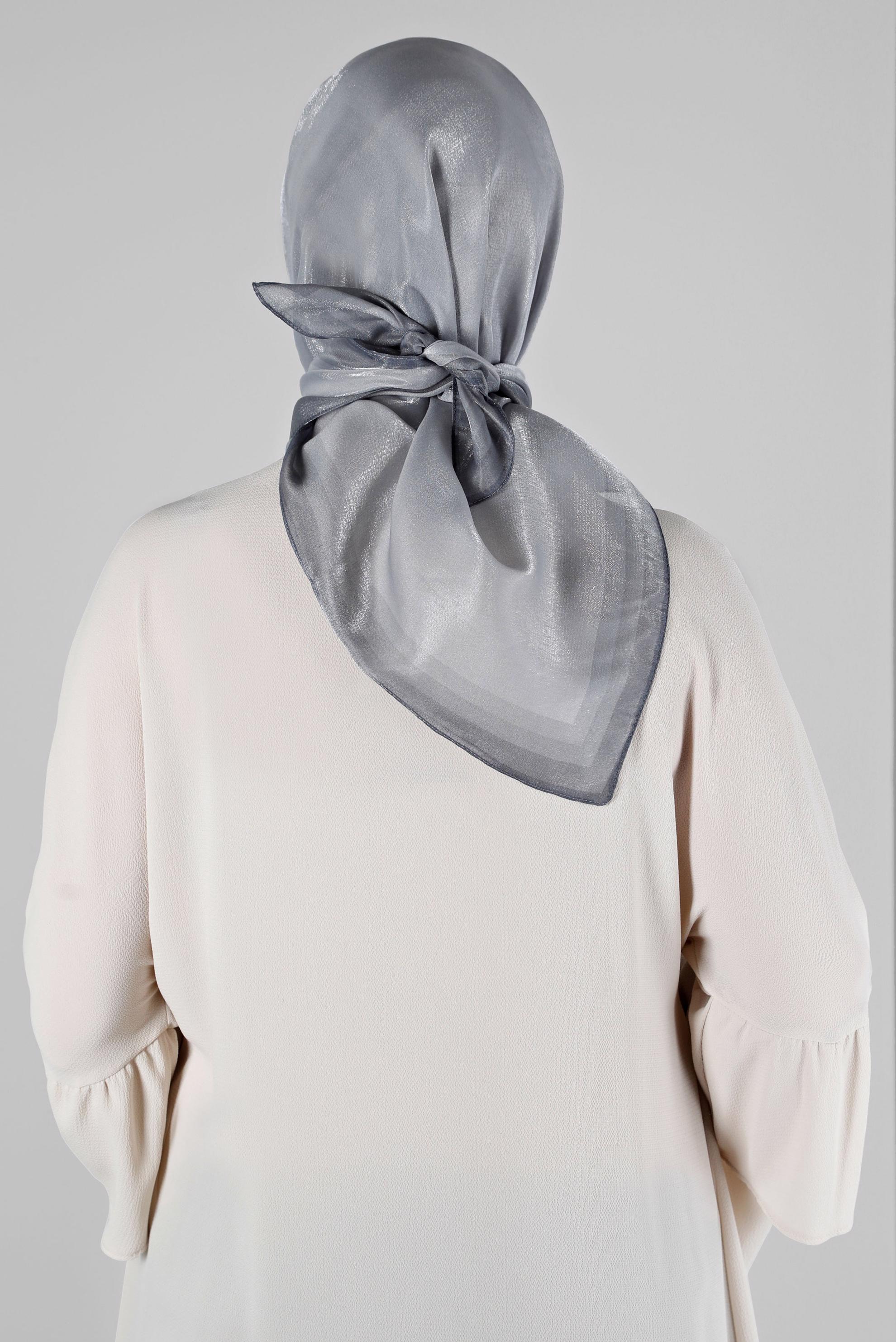 Tesettür giyim GRİ ALVİNA KEHRİBAR EŞARP 8218