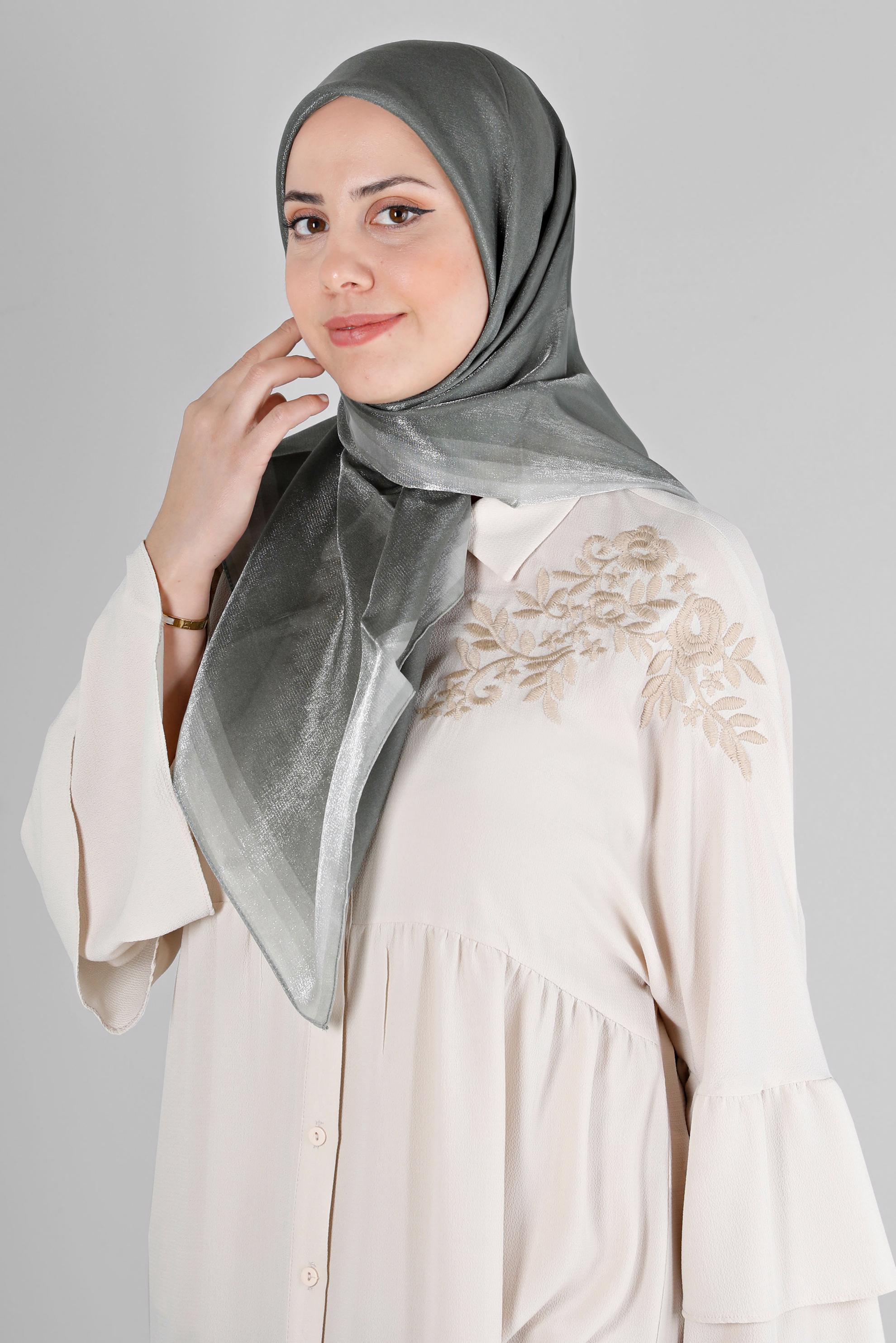 Tesettür giyim HAKİ ALVİNA KEHRİBAR EŞARP 8218