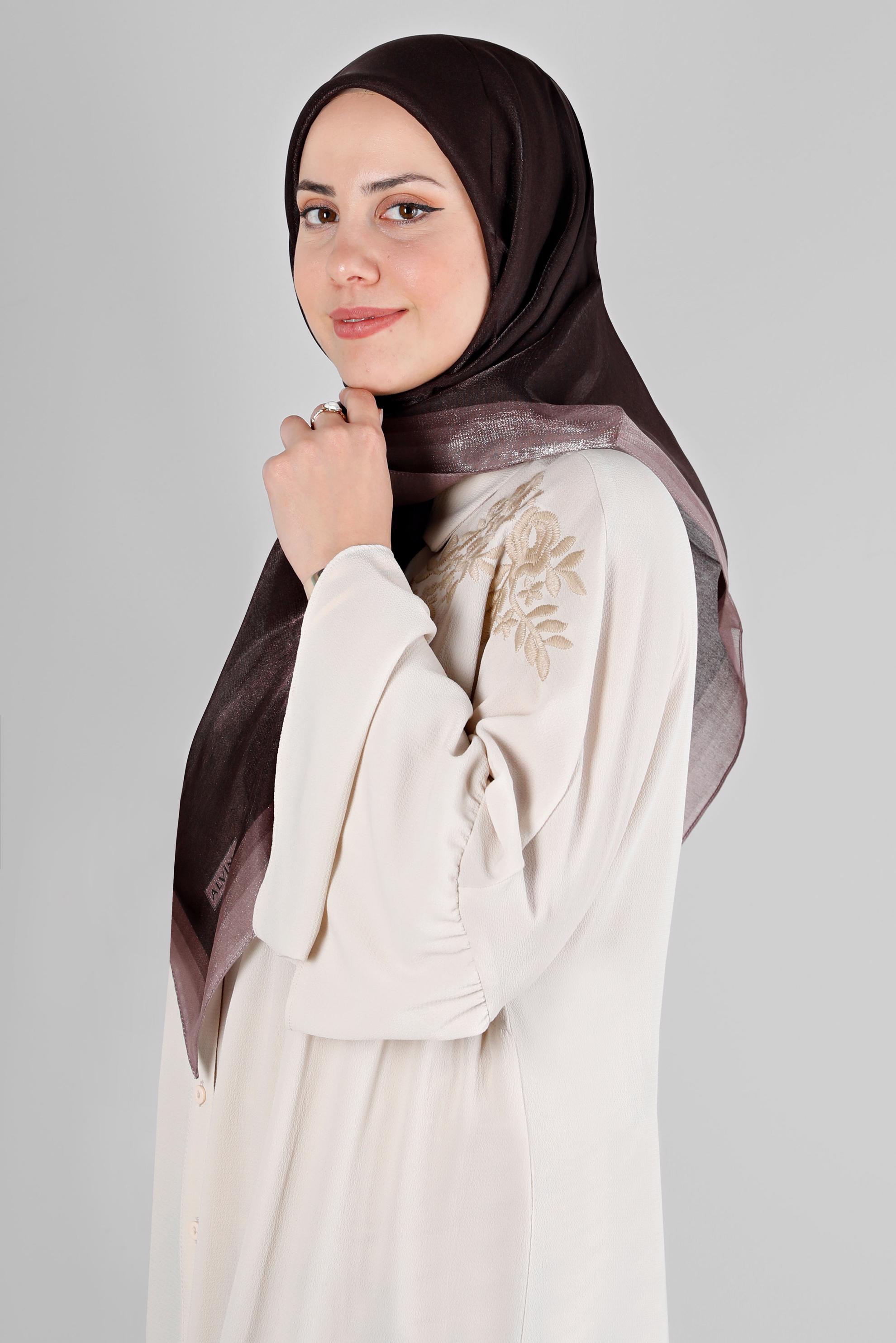 Tesettür giyim MÜRDÜM ALVİNA KEHRİBAR EŞARP 8218