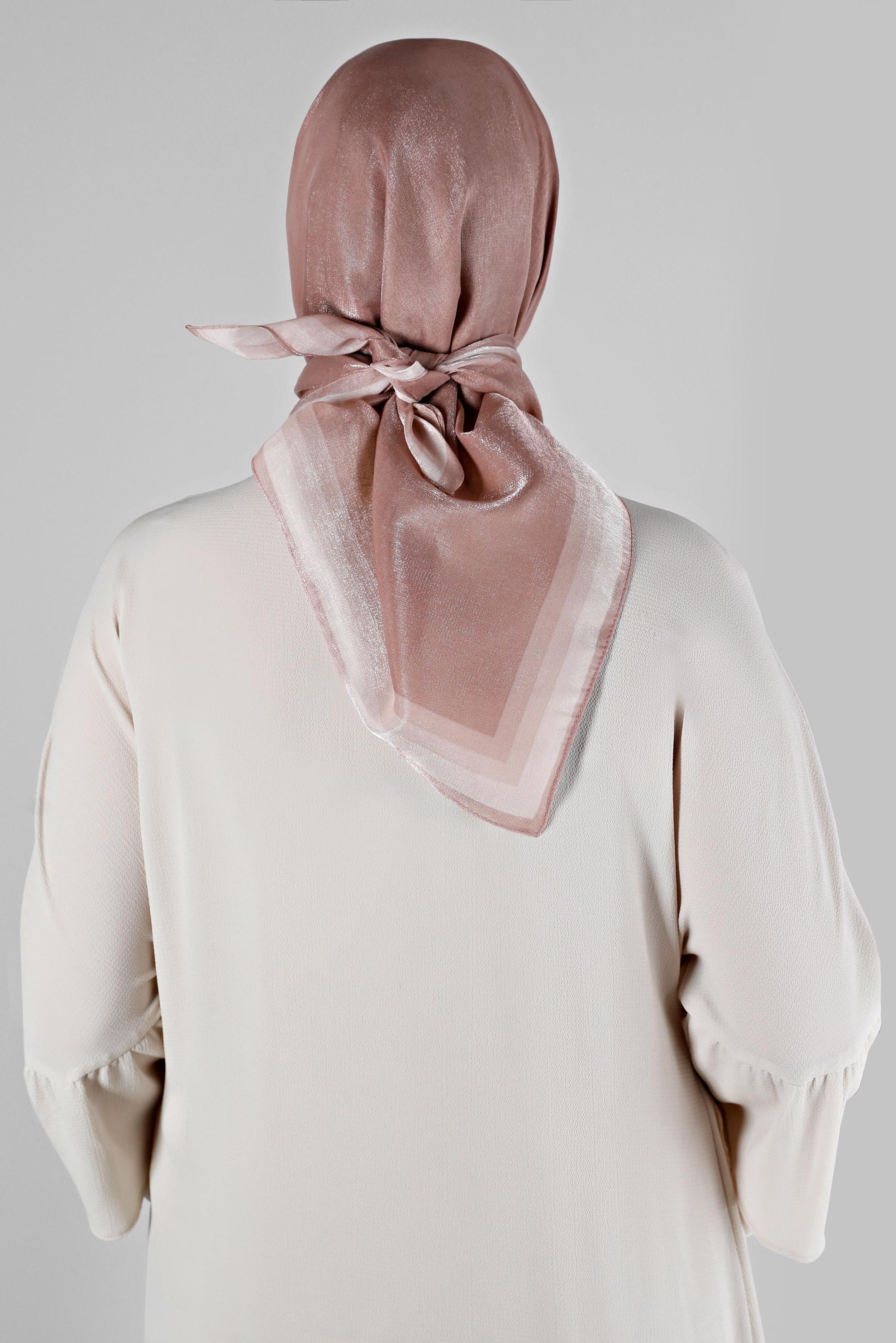 Tesettür giyim PUDRA ALVİNA KEHRİBAR EŞARP 8218