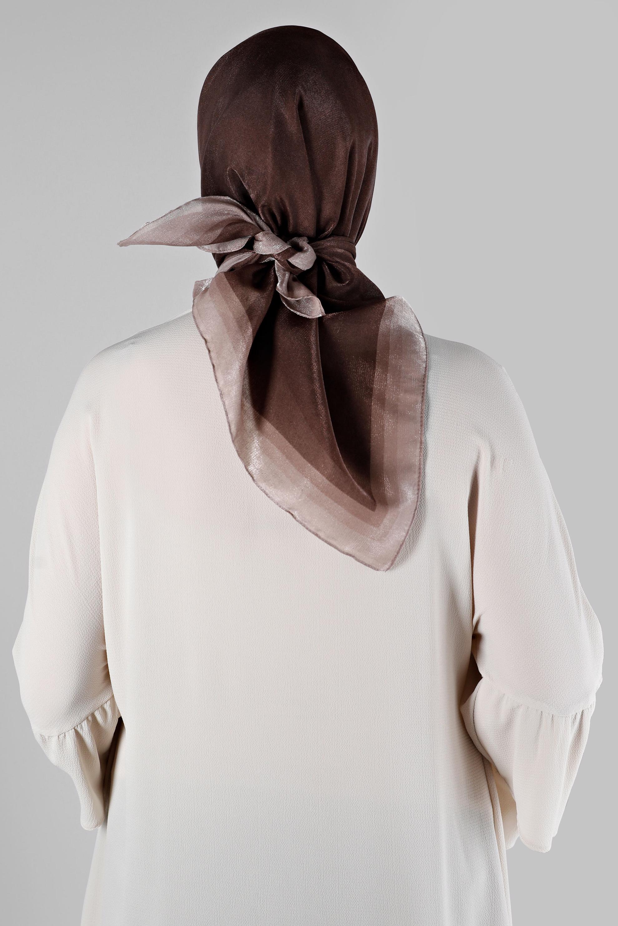 Tesettür giyim KAHVE ALVİNA KEHRİBAR EŞARP 8218