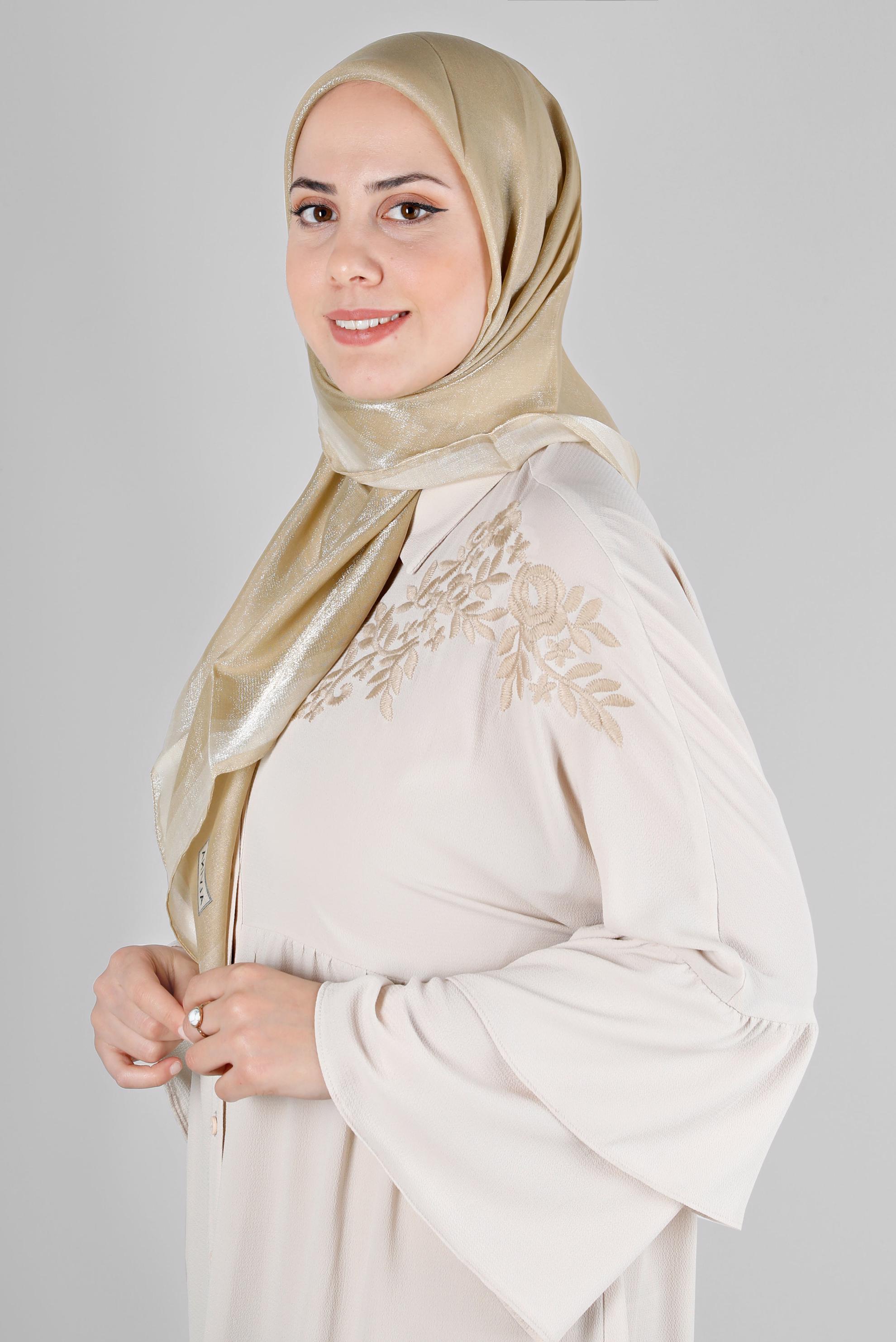 Tesettür giyim SARI ALVİNA KEHRİBAR EŞARP 8218