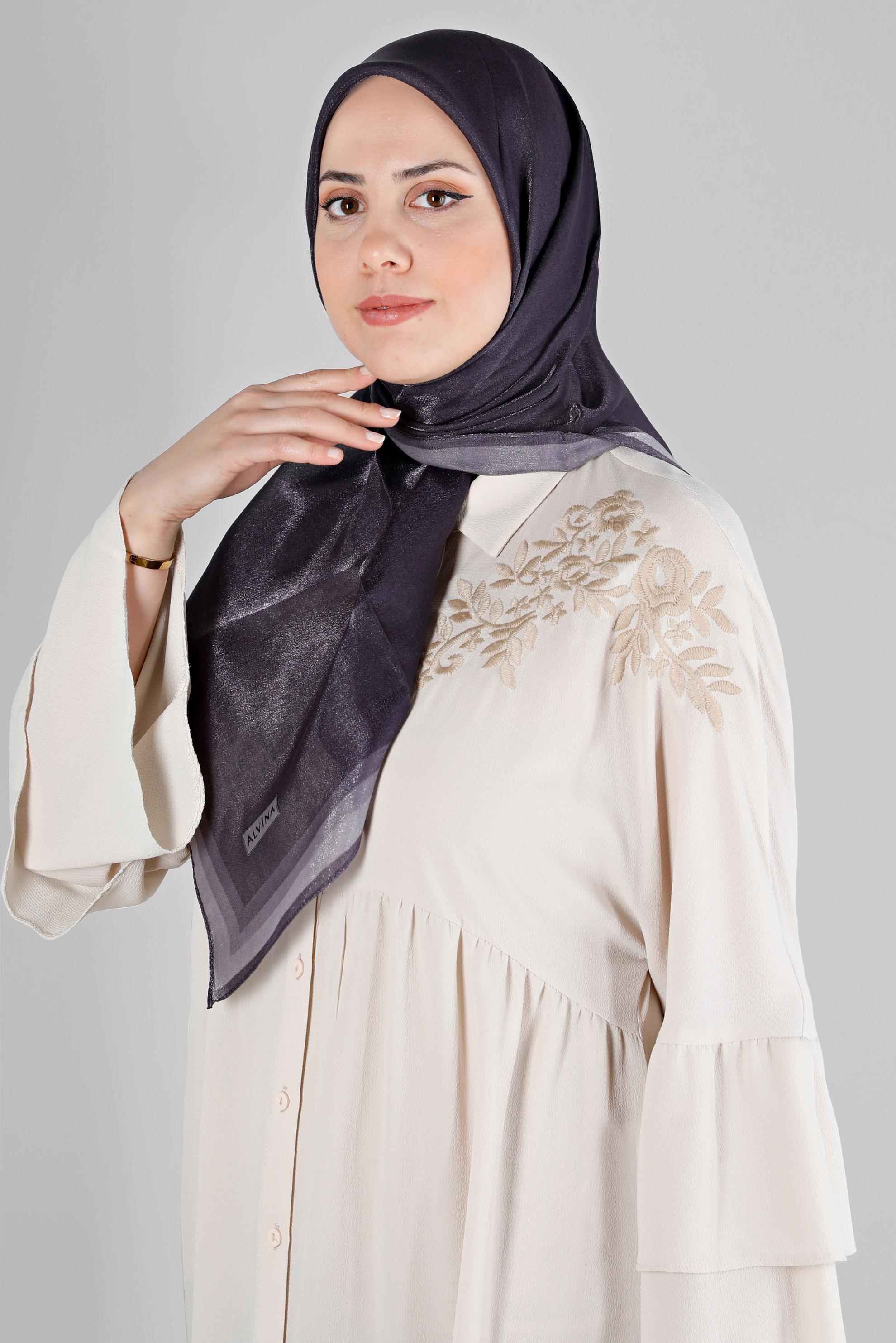 Tesettür giyim MAVİ ALVİNA KEHRİBAR EŞARP 8218