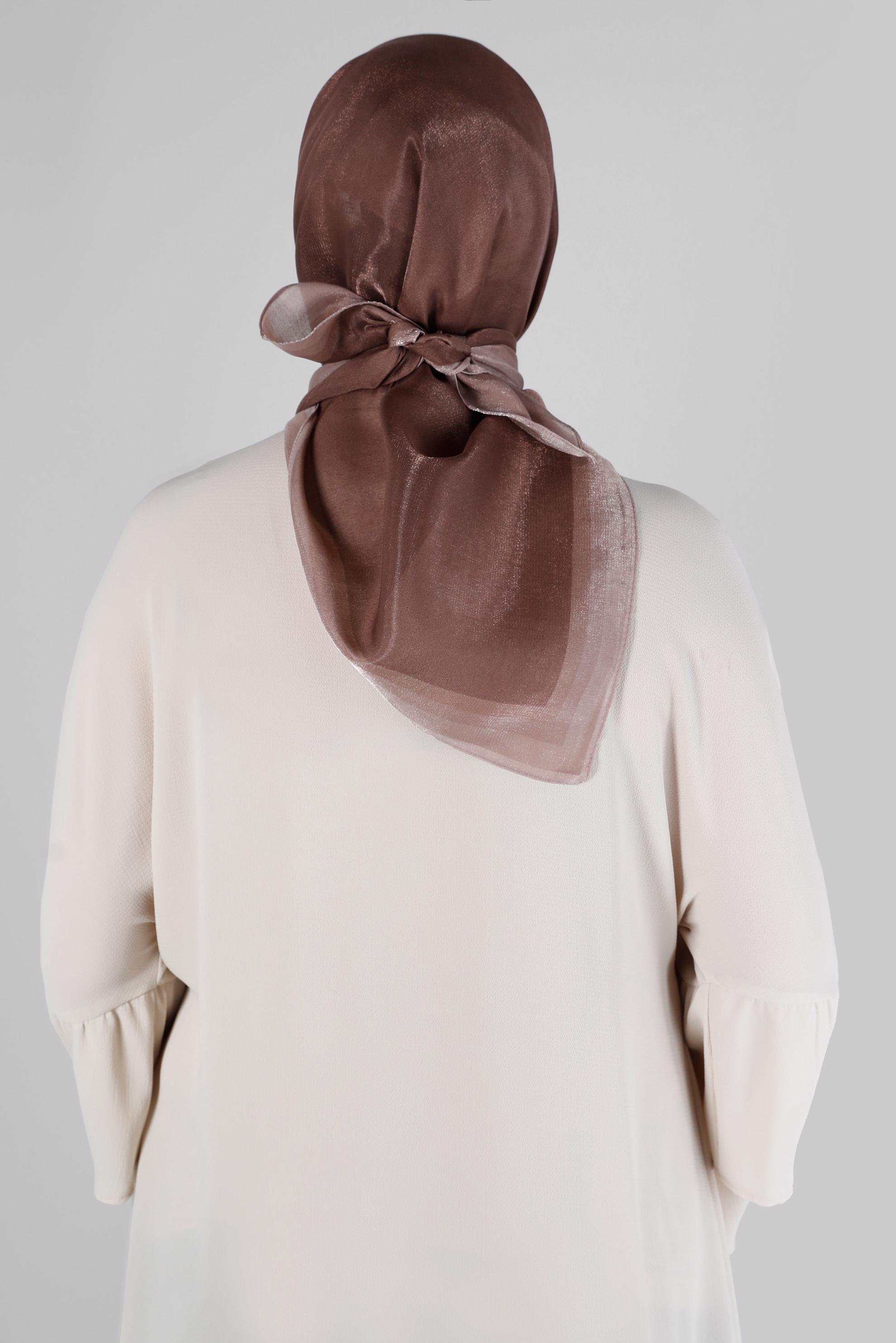 Tesettür giyim KAHVE ALVİNA KEHRİBAR EŞARP 8218