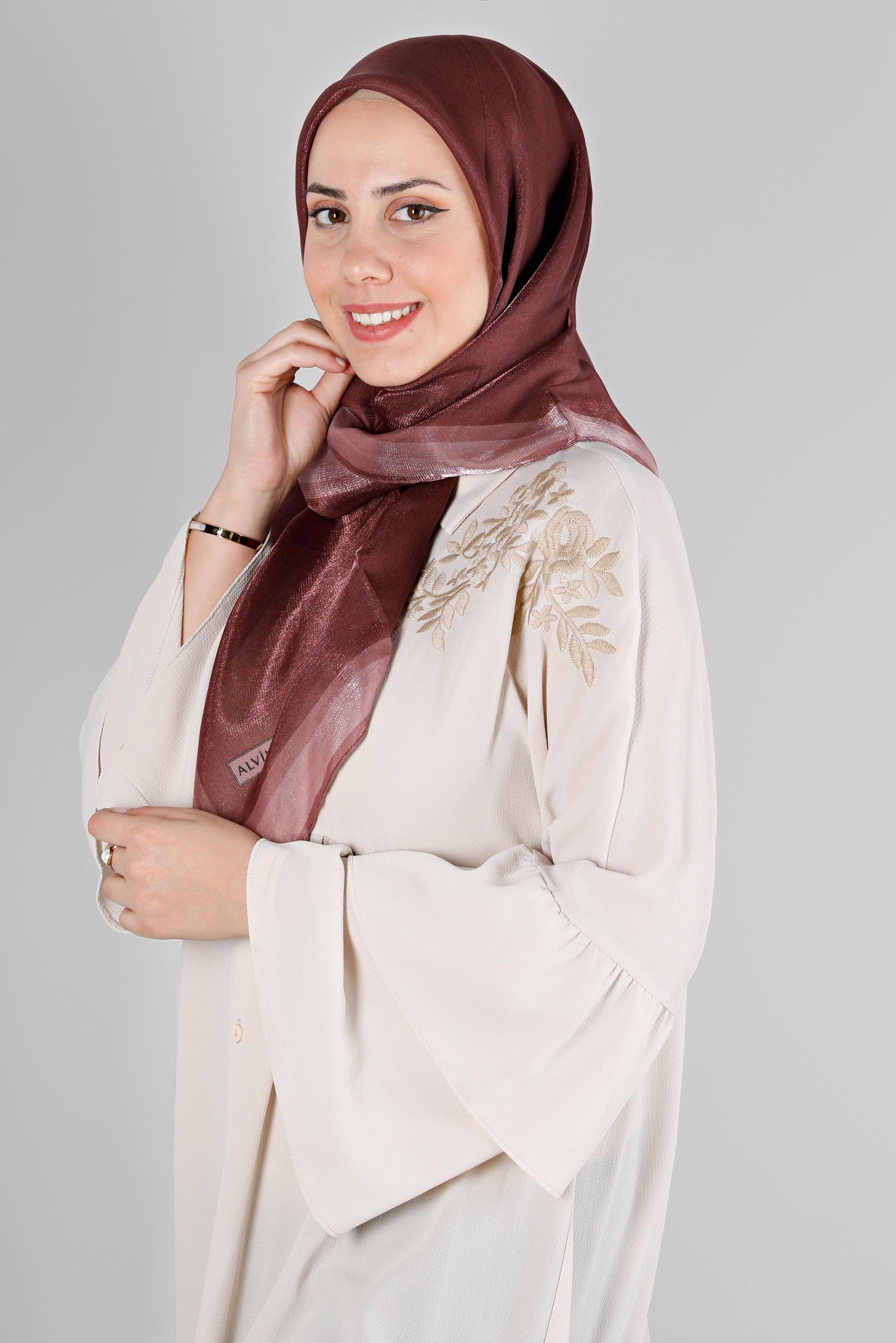 Tesettür giyim BORDO ALVİNA KEHRİBAR EŞARP 8218
