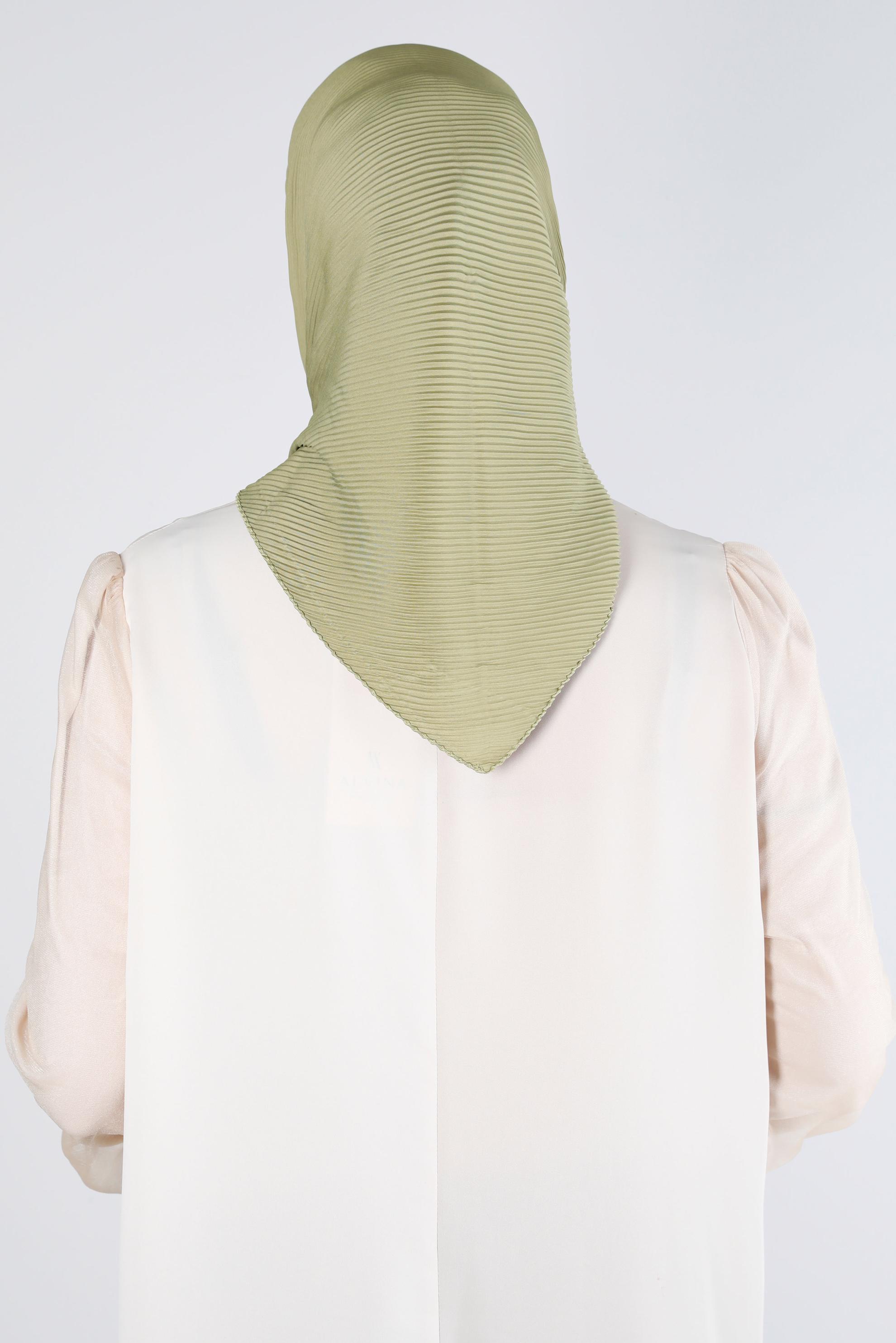 Tesettür giyim YEŞİL ALVİNA DÜZ EŞARP 8219