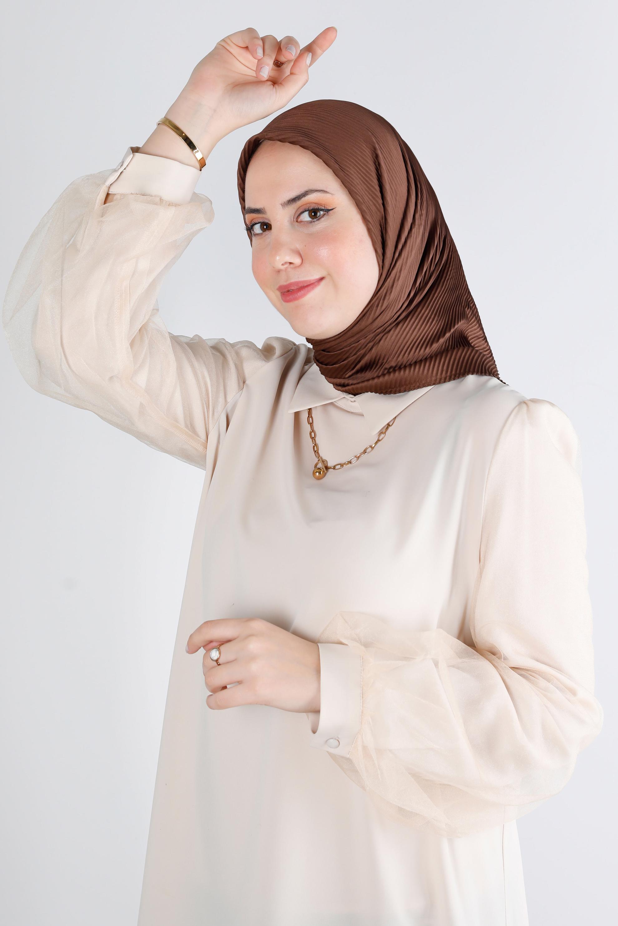 Tesettür giyim TURUNCU ALVİNA DÜZ EŞARP 8219